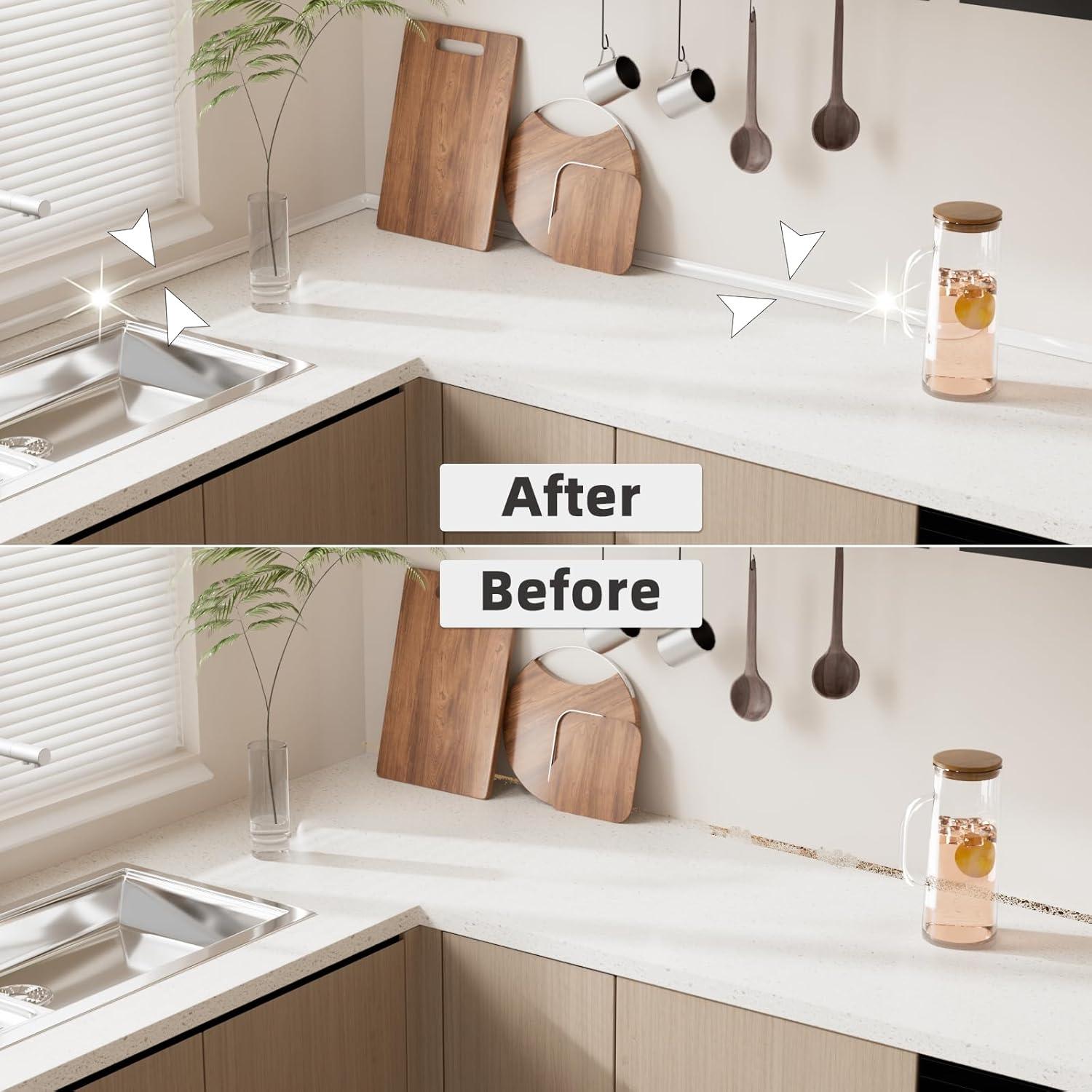 Moldura Flexible de Silicona KAYLEINSTER 12m Blanca Peel and Stick