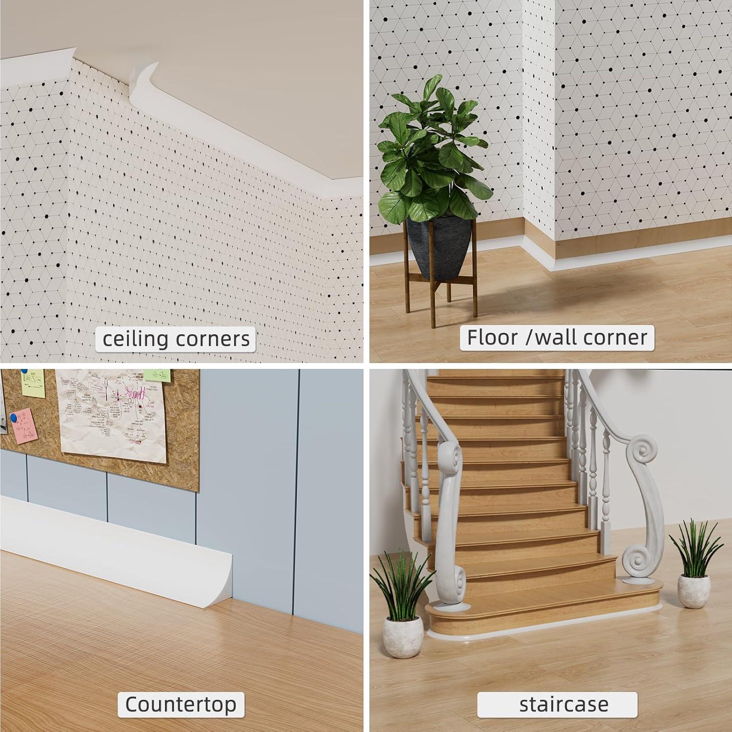 Moldura Flexible de Silicona KAYLEINSTER 12m Blanca Peel and Stick