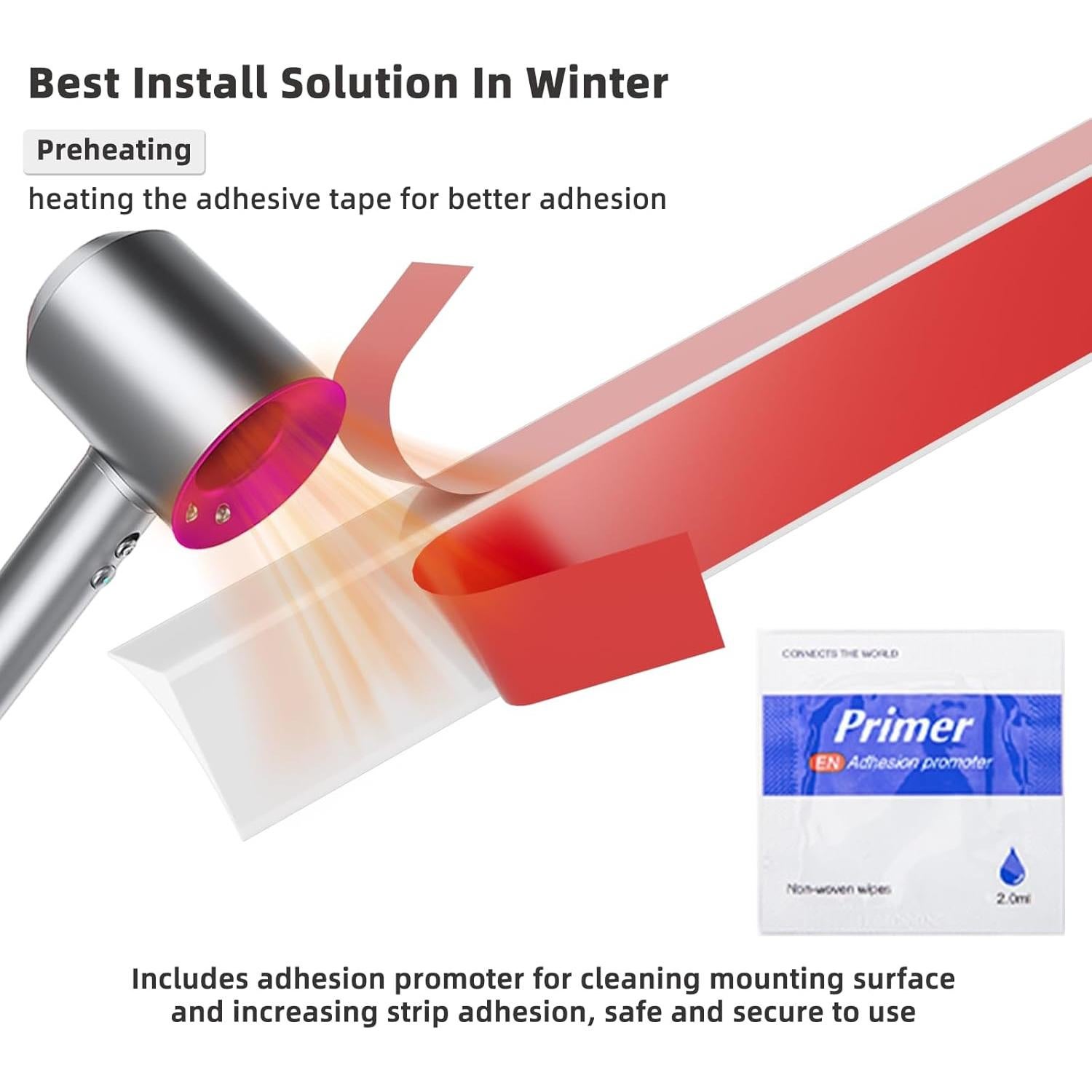 Moldura Flexible de Silicona KAYLEINSTER 12m Blanca Peel and Stick