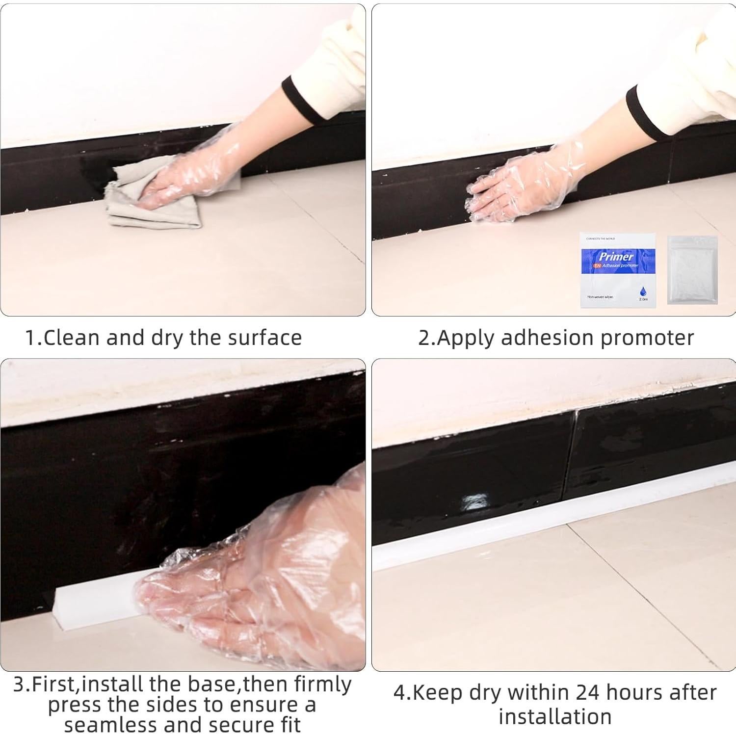 Moldura Flexible de Silicona KAYLEINSTER 12m Blanca Peel and Stick