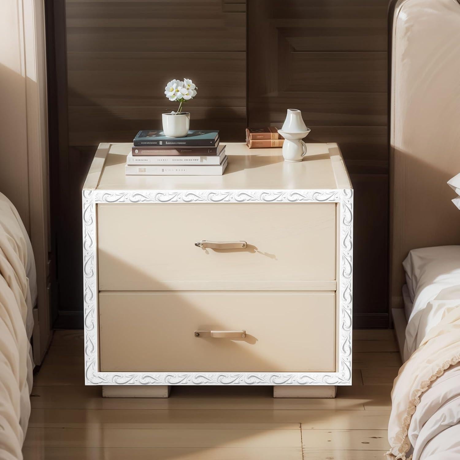 Moldura de Pared Autoadhesiva Duzzy 5m PVC Blanco