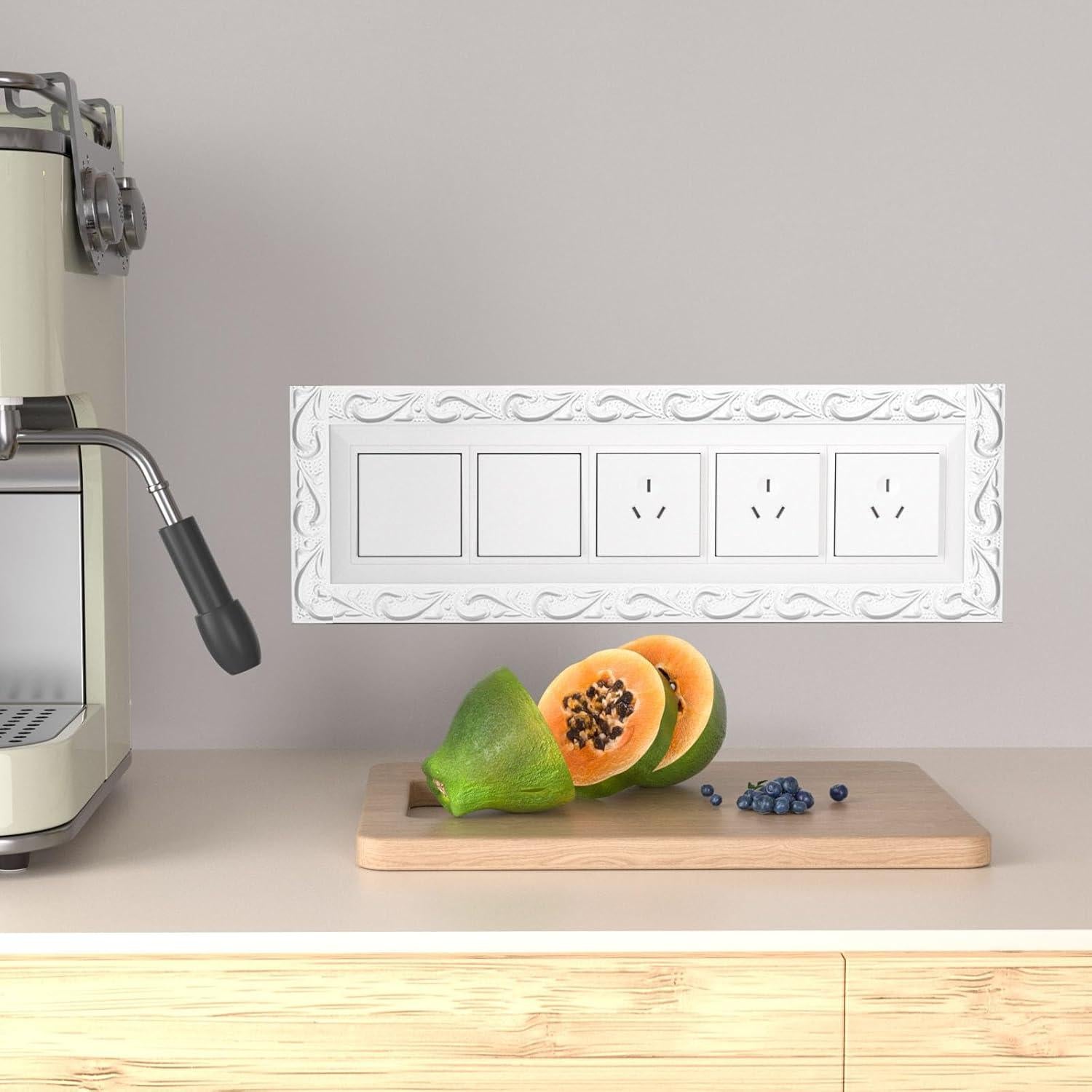 Moldura de Pared Autoadhesiva Duzzy 5m PVC Blanco