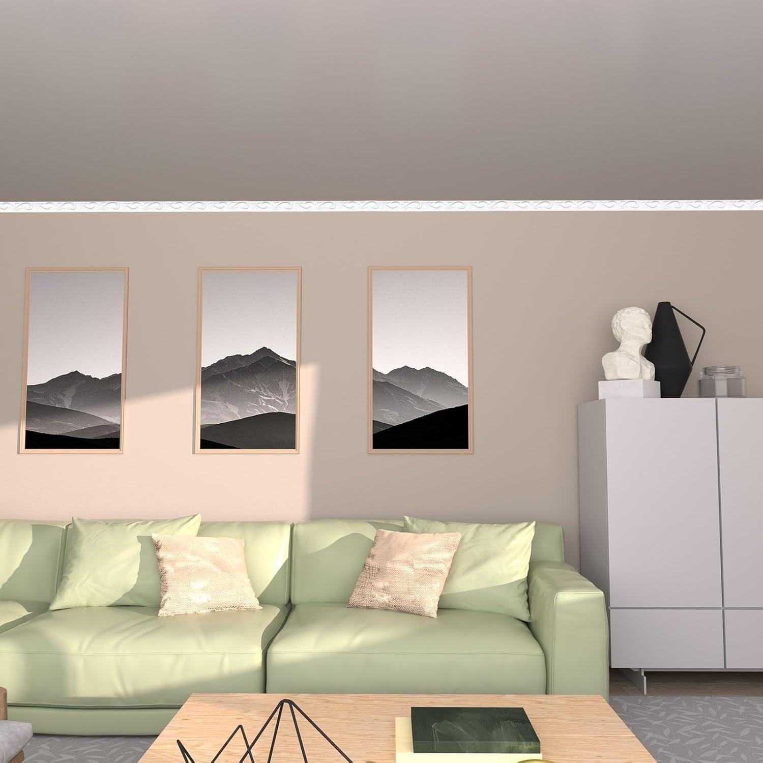 Moldura de Pared Autoadhesiva Duzzy 5m PVC Blanco