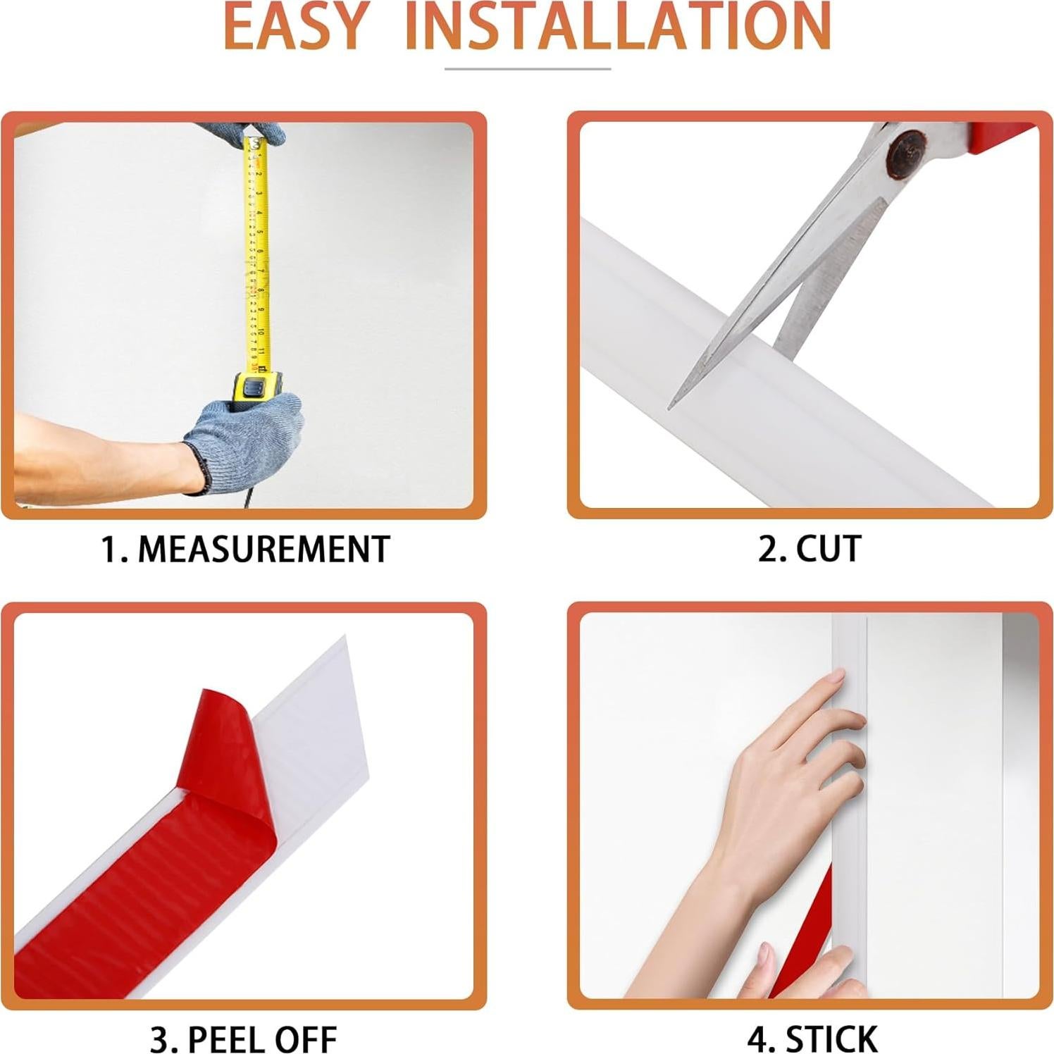 Riel de Silla Autoadhesivo TPE QDYMXUN 299.72 cm x 2.01 cm