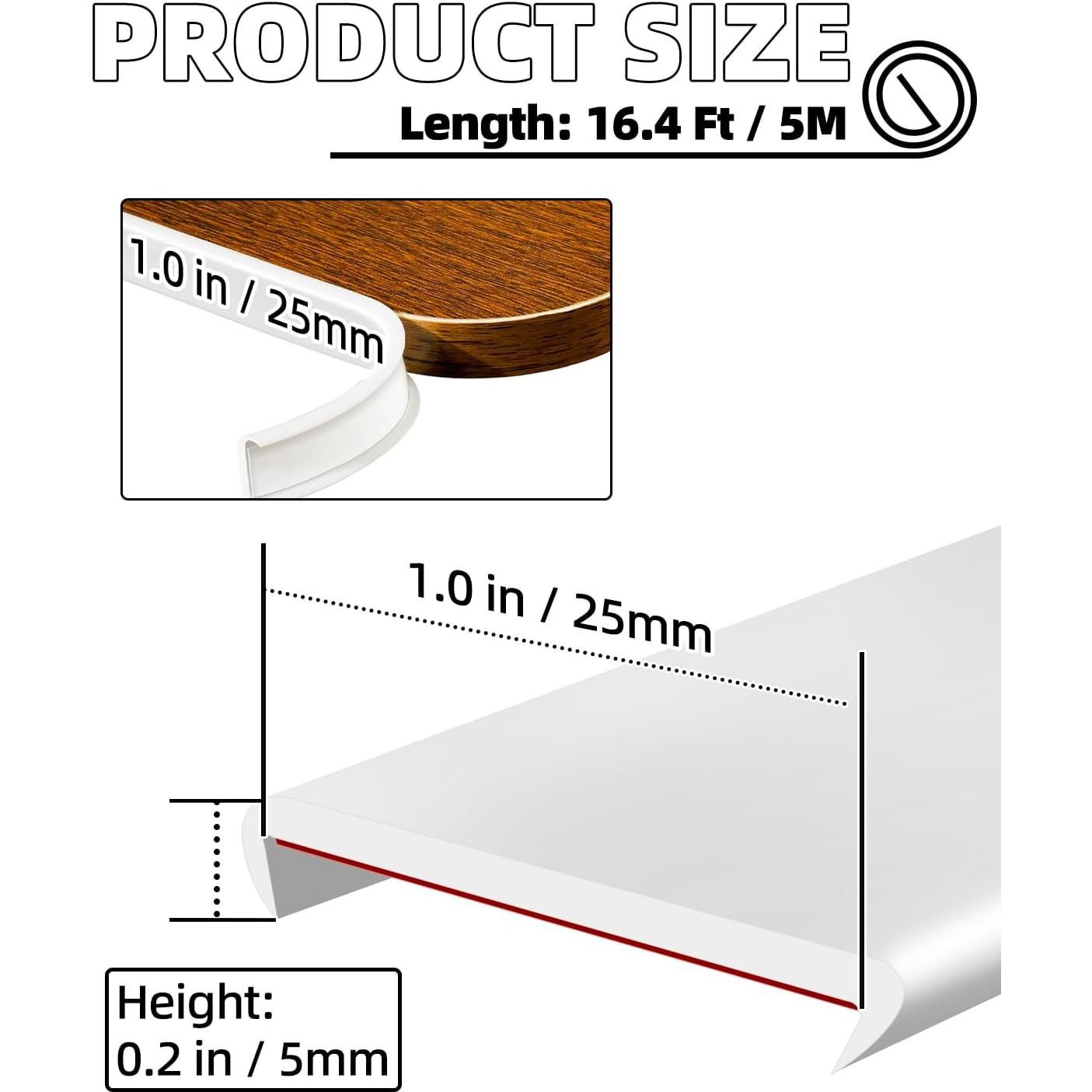 Banda de Bisel Autoadhesiva JSIWOTH 5m Blanco TPE Flexible