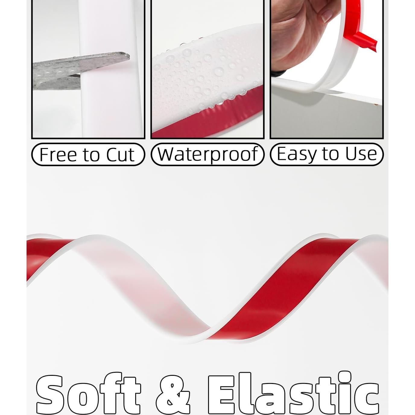 Banda de Bisel Autoadhesiva JSIWOTH 5m Blanco TPE Flexible