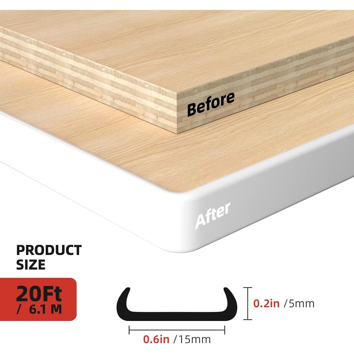 Banda de Bisel TPE Autoadhesiva Orgthin 20 pies Blanco