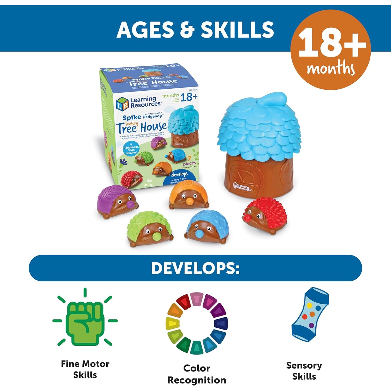 Spike el Erizo Learning Resources Casa del Árbol Sensorial 7 Piezas