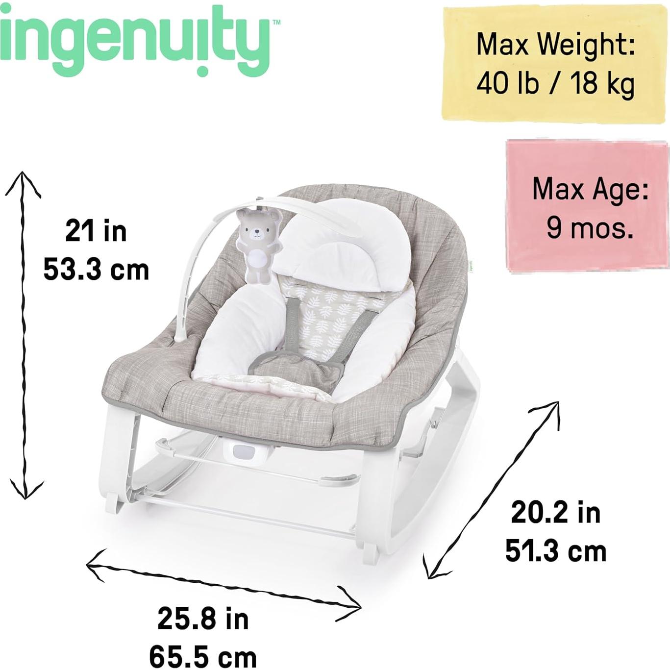 Asiento de Balanceo Ingenuity Keep Cozy 3 en 1 para Bebés