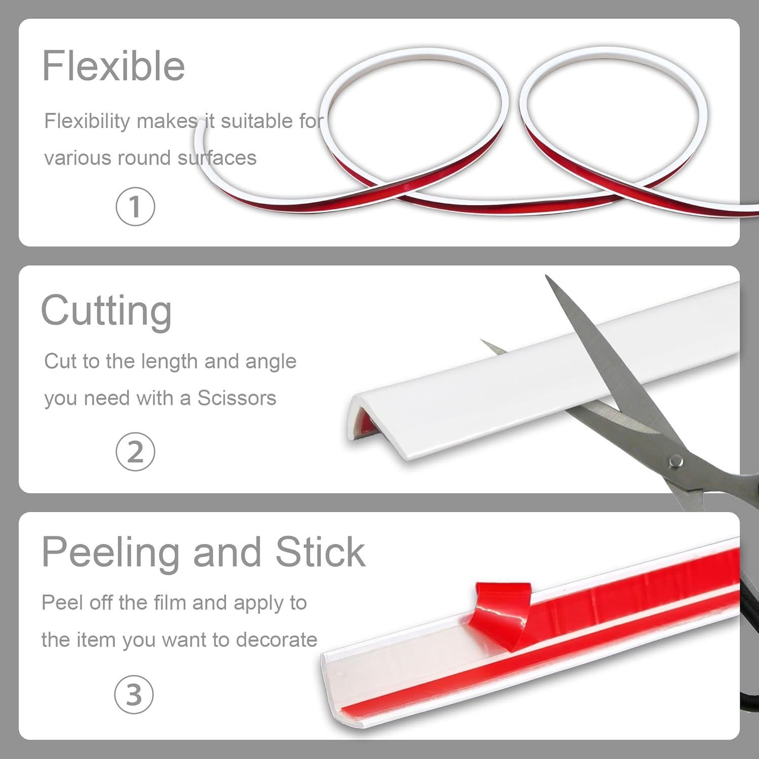 Moldura de Esquina Autoadhesiva 6.1m KTINITK PVC Blanco