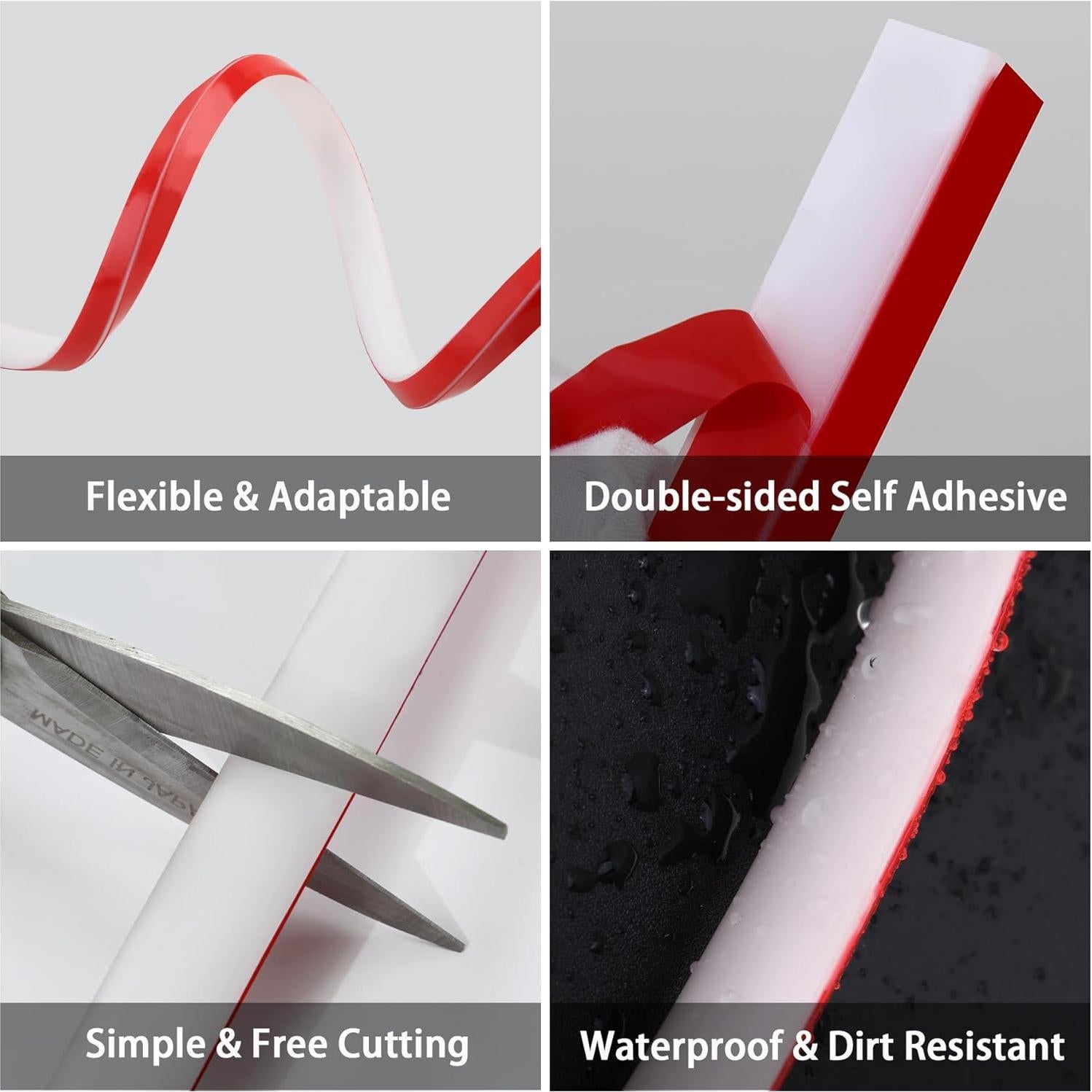 Moldura Cuarterón Autoadhesiva Gaahing 1.27 cm x 99.06 cm Caucho