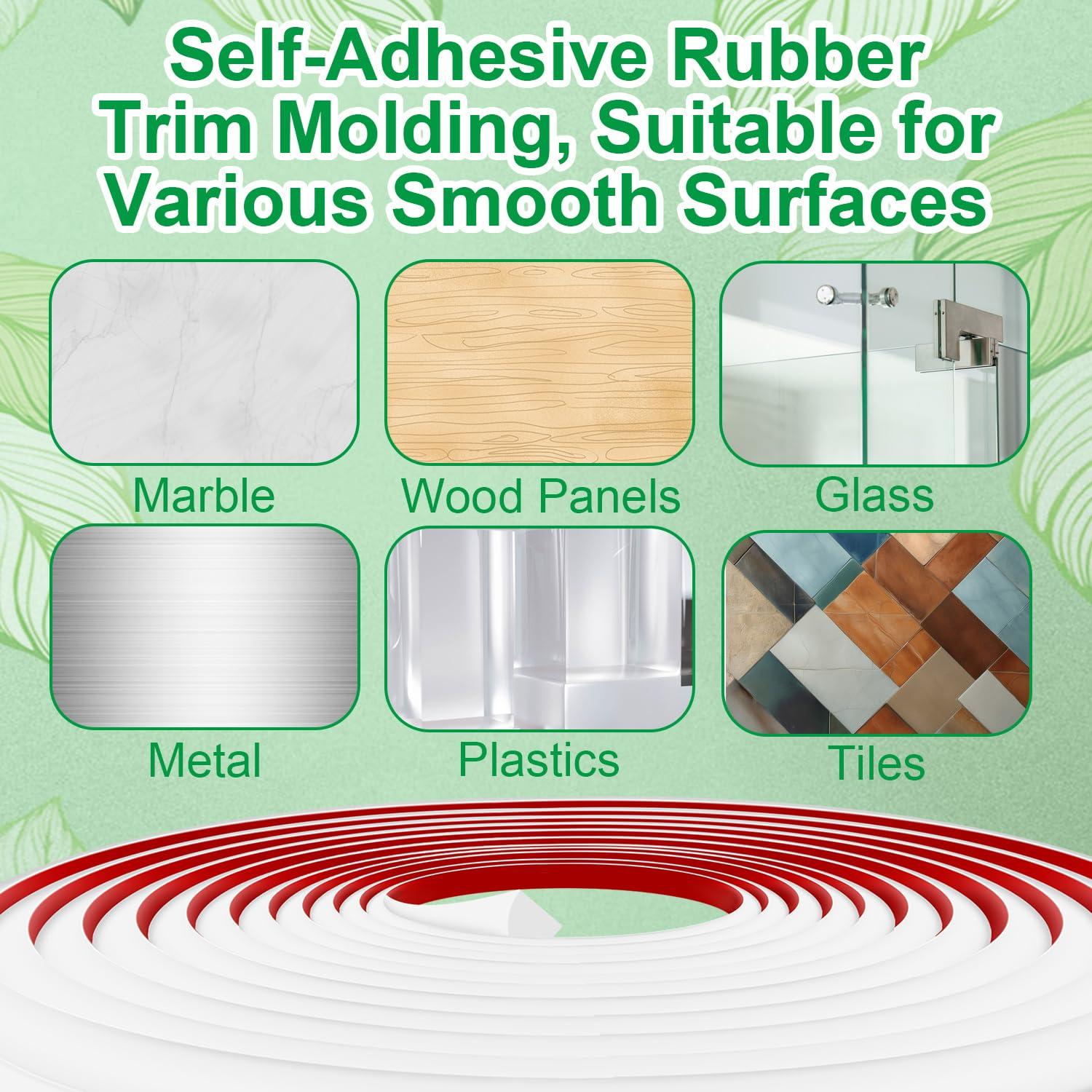 Moldura Cuarterona Flexible YESSZ 299.72cm Negra Autoadhesiva