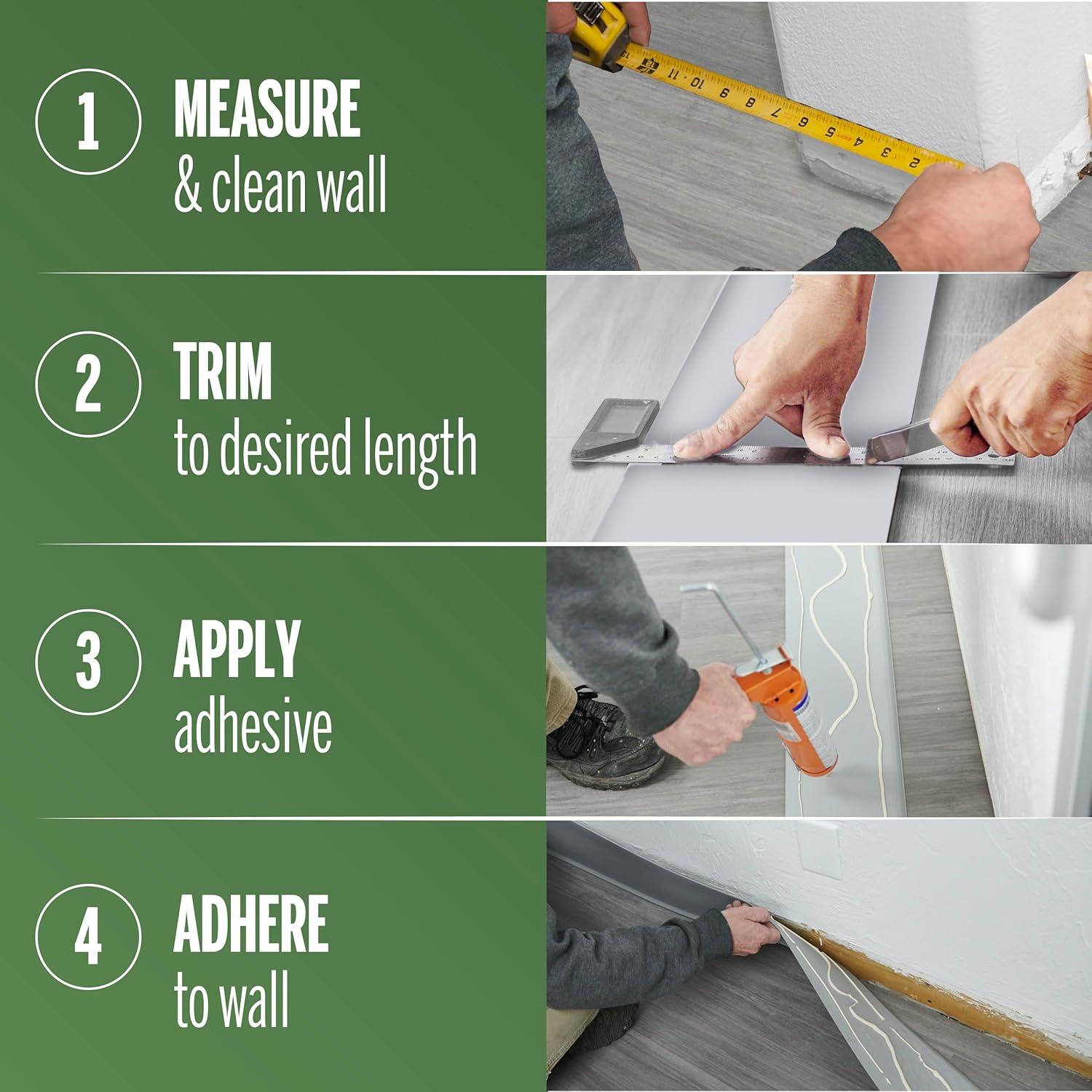 Base de Pared de Vinilo M-D 4x60 Pies Almendra Respaldo Seco