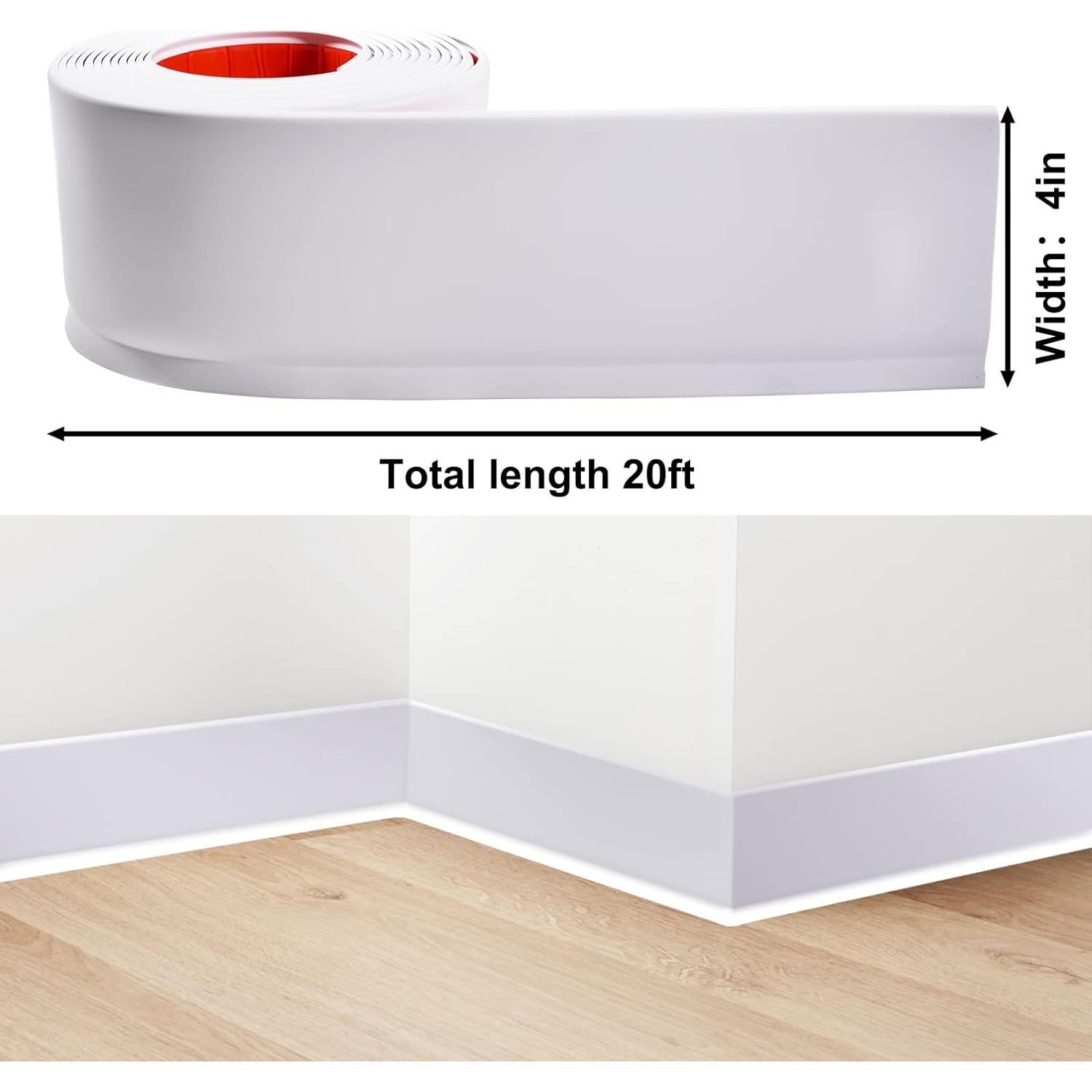 Moldura de Zócalo Flexible Autoadhesiva THEHUAYUE 4" x 6.1m