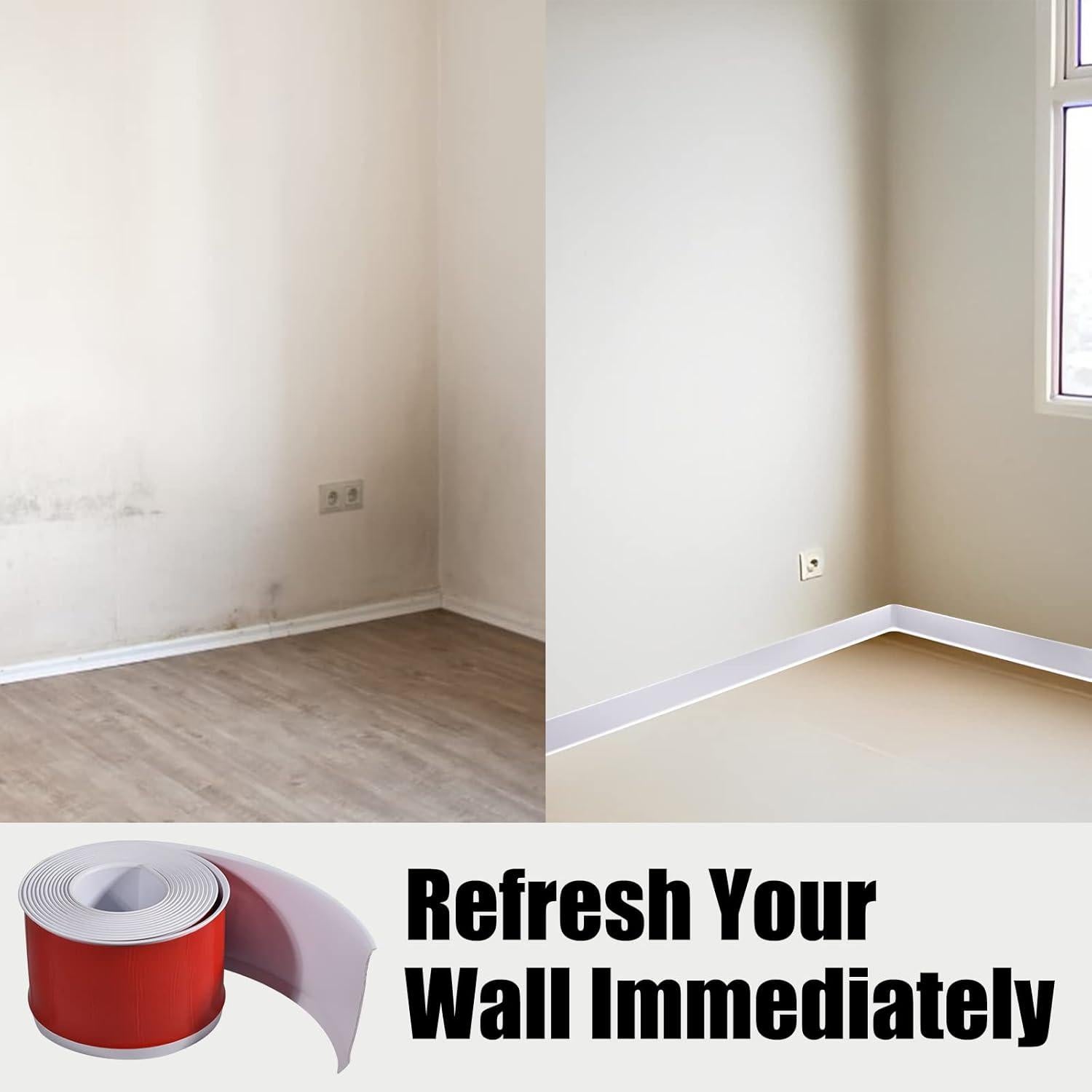 Moldura de Zócalo Flexible Autoadhesiva THEHUAYUE 4" x 6.1m