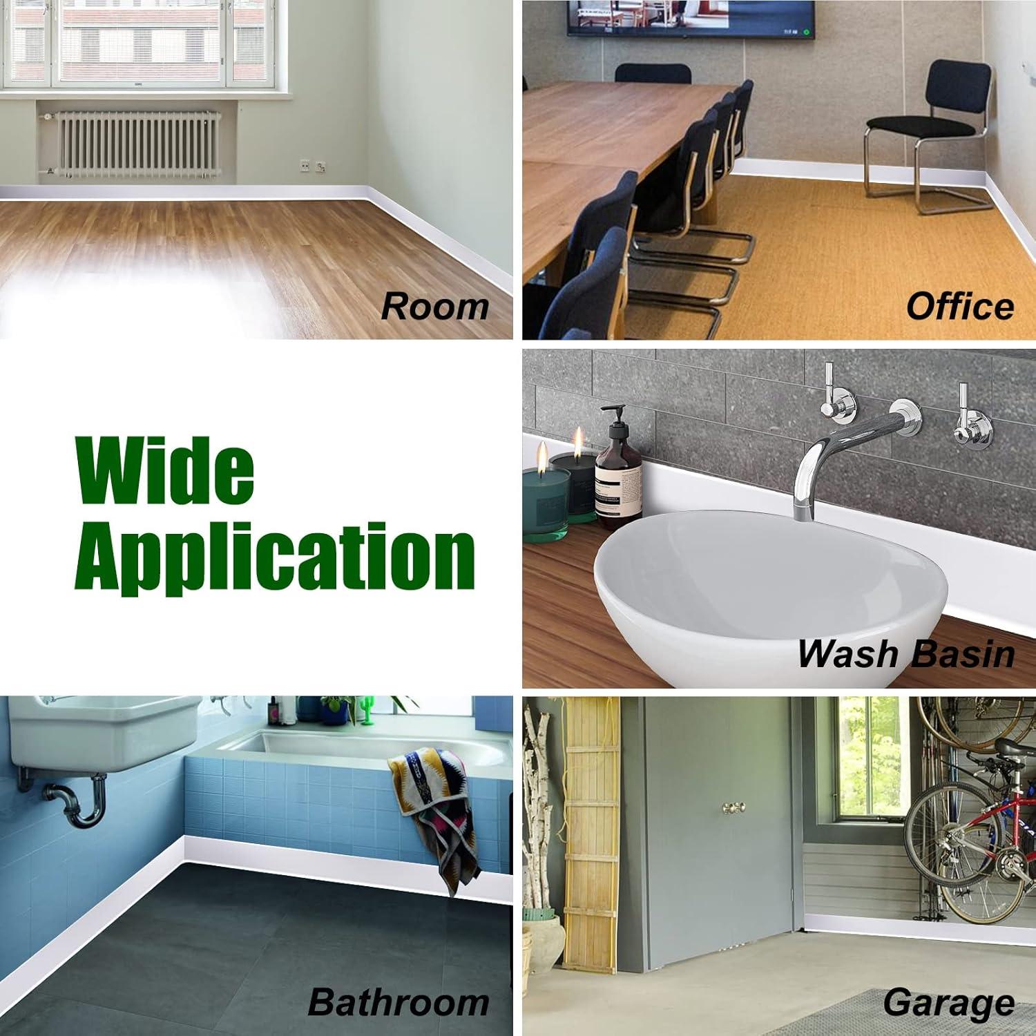 Moldura de Zócalo Flexible Autoadhesiva THEHUAYUE 4" x 6.1m