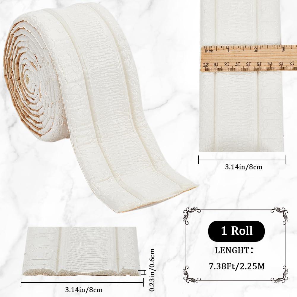 Moldura de Corona Autoadhesiva CRASPIRE 3D Blanca 88x8cm