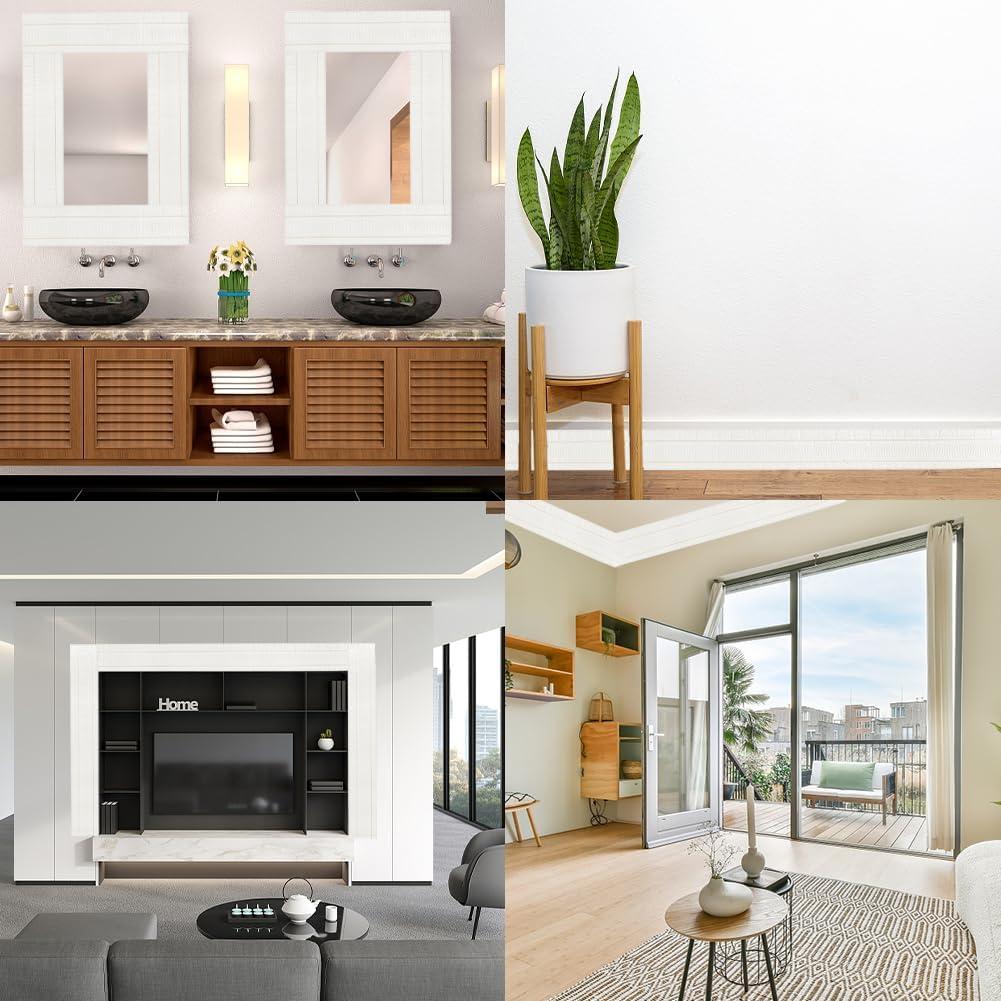 Moldura de Corona Autoadhesiva CRASPIRE 3D Blanca 88x8cm