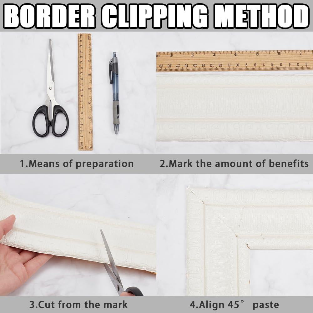 Moldura de Corona Autoadhesiva CRASPIRE 3D Blanca 88x8cm