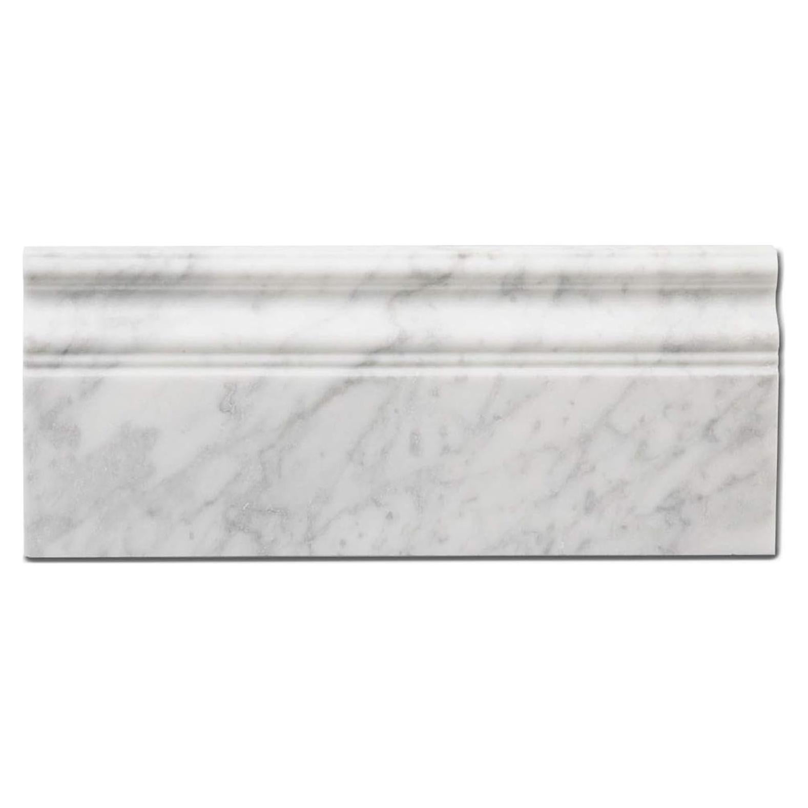 Moldura de Zócalo de Mármol Blanco Carrara 305x127mm 4 Pcs
