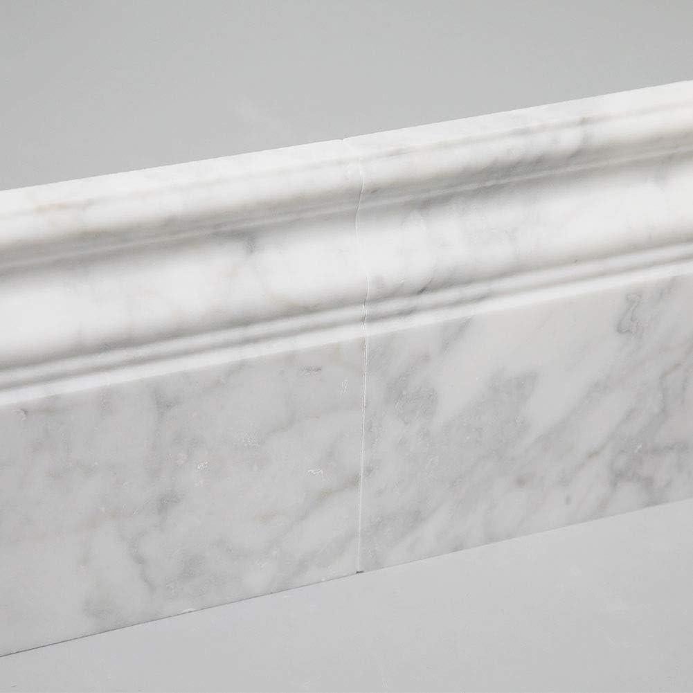 Moldura de Zócalo de Mármol Blanco Carrara 305x127mm 4 Pcs