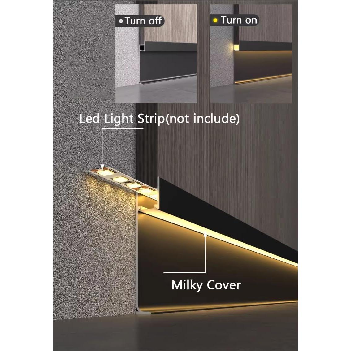 Tira de Luz LED de Aluminio DGLILUAN 99.8cm H 80mm para Zócalo