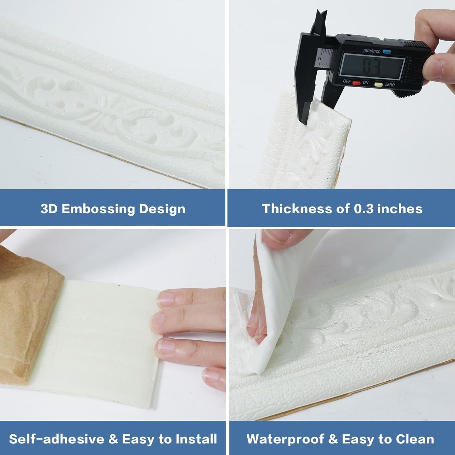 Moldura de Corona Autoadhesiva WADILE 457.2x7.87cm Blanca