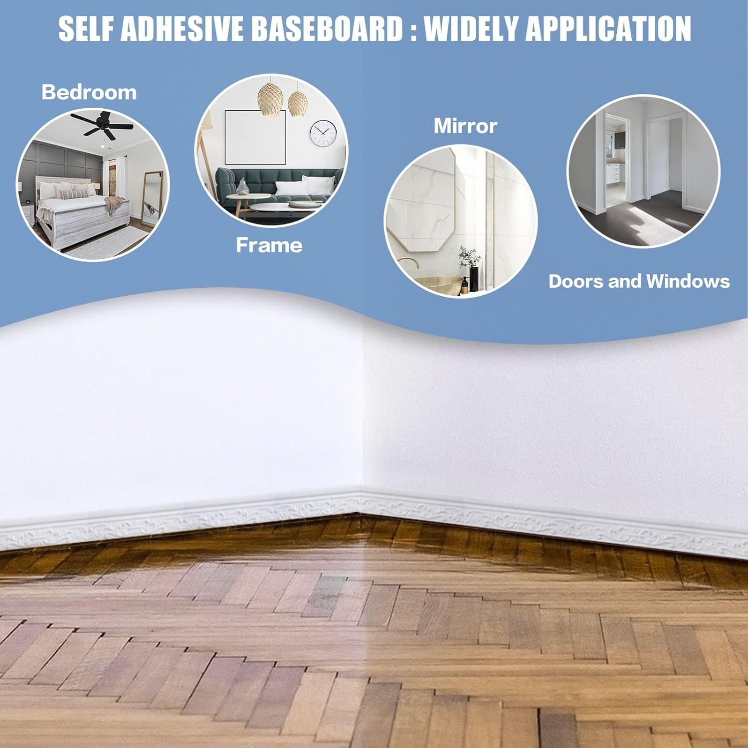 Moldura de Corona Autoadhesiva WADILE 457.2x7.87cm Blanca