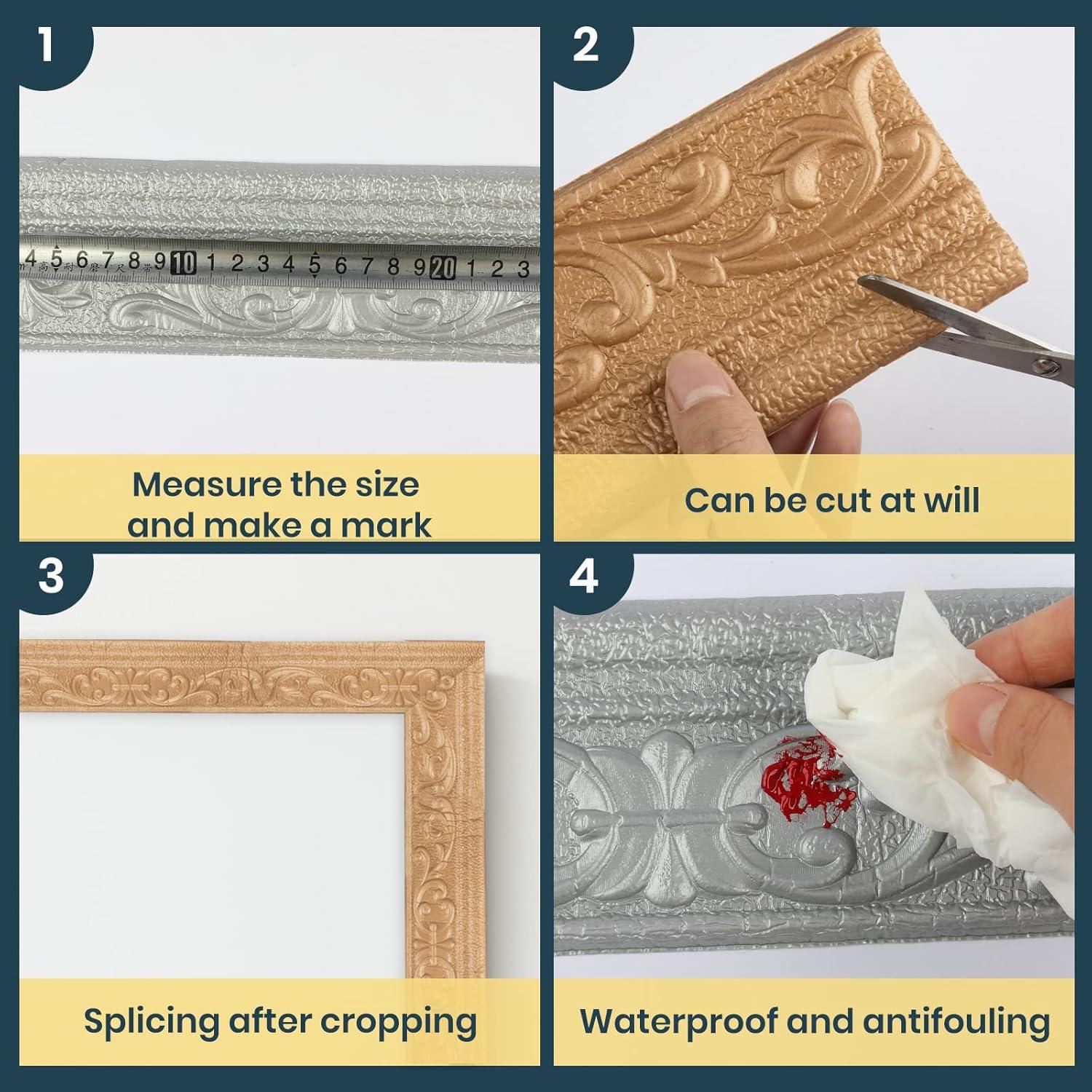 Moldura de Espuma Flexible Glavatrix 4.6m Autoadhesiva Blanca