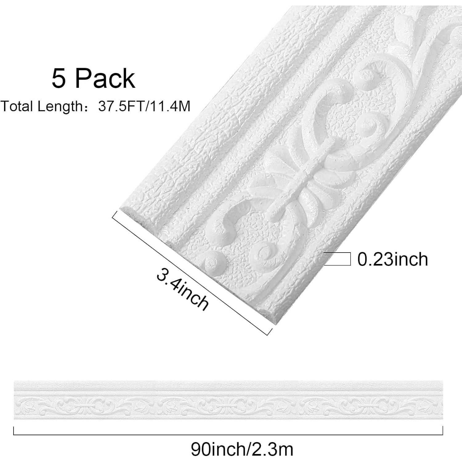 Tira de Moldura de Espuma Flexible TaoBary 90x3cm Autoadhesiva