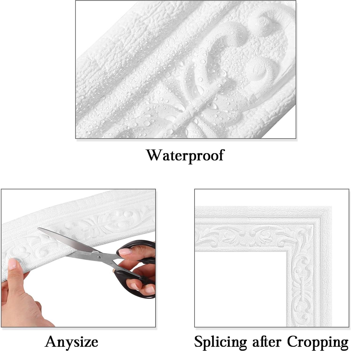 Tira de Moldura de Espuma Flexible TaoBary 90x3cm Autoadhesiva