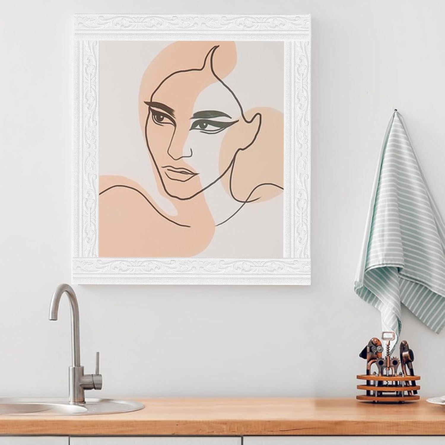 Moldura de Espuma Autoadhesiva QoTang 230 x 8 cm Blanca