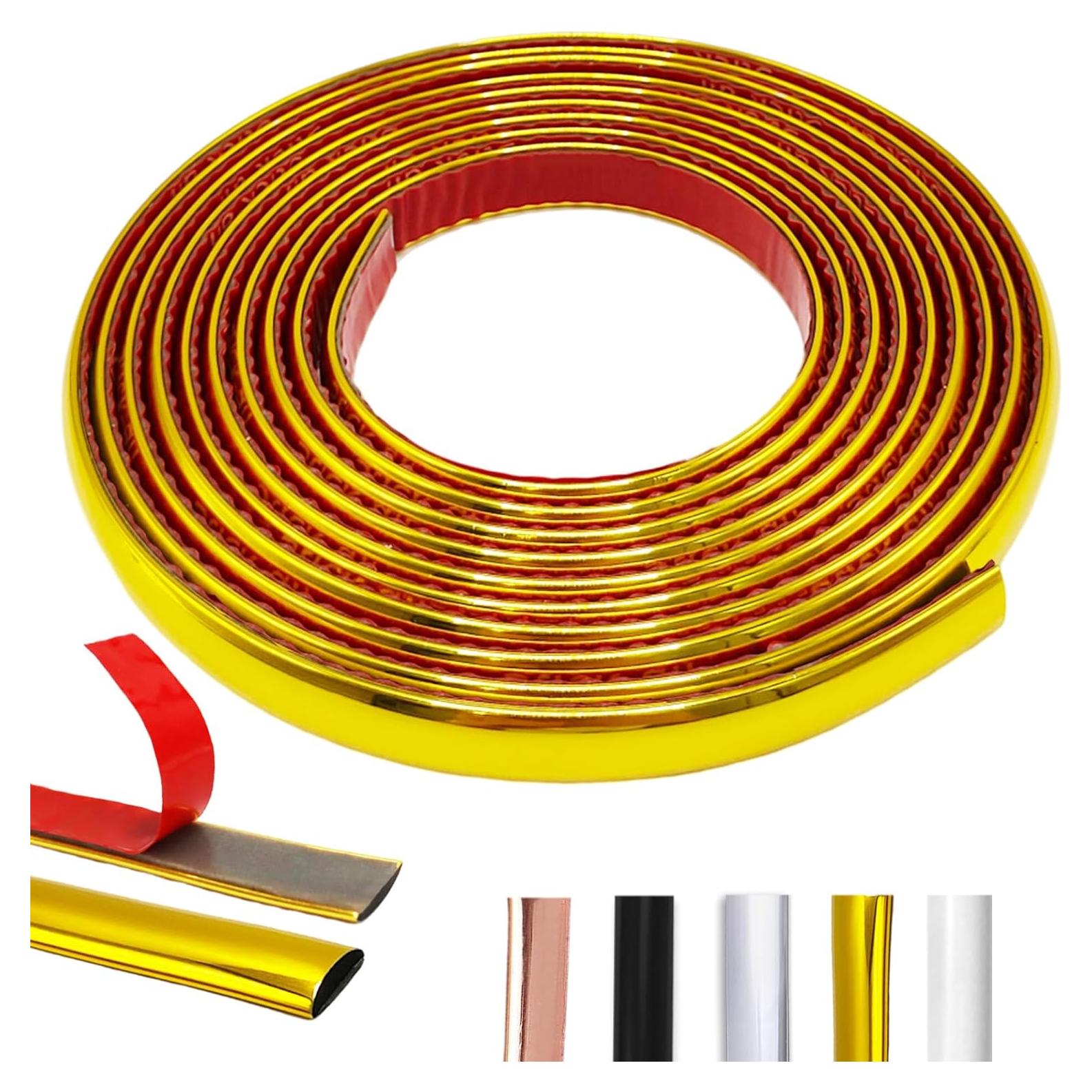 Moldura Autoadhesiva Dorada Faoaatin 3.05m para Pared y Techo