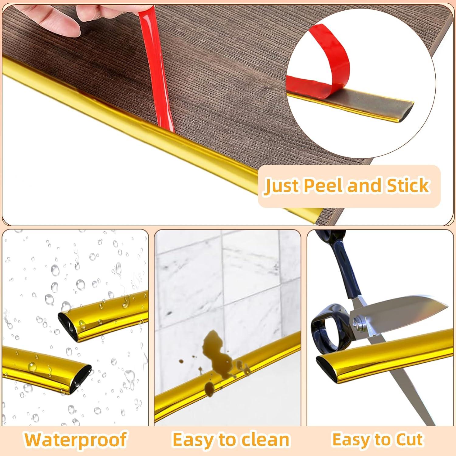 Moldura Autoadhesiva Dorada Faoaatin 3.05m para Pared y Techo