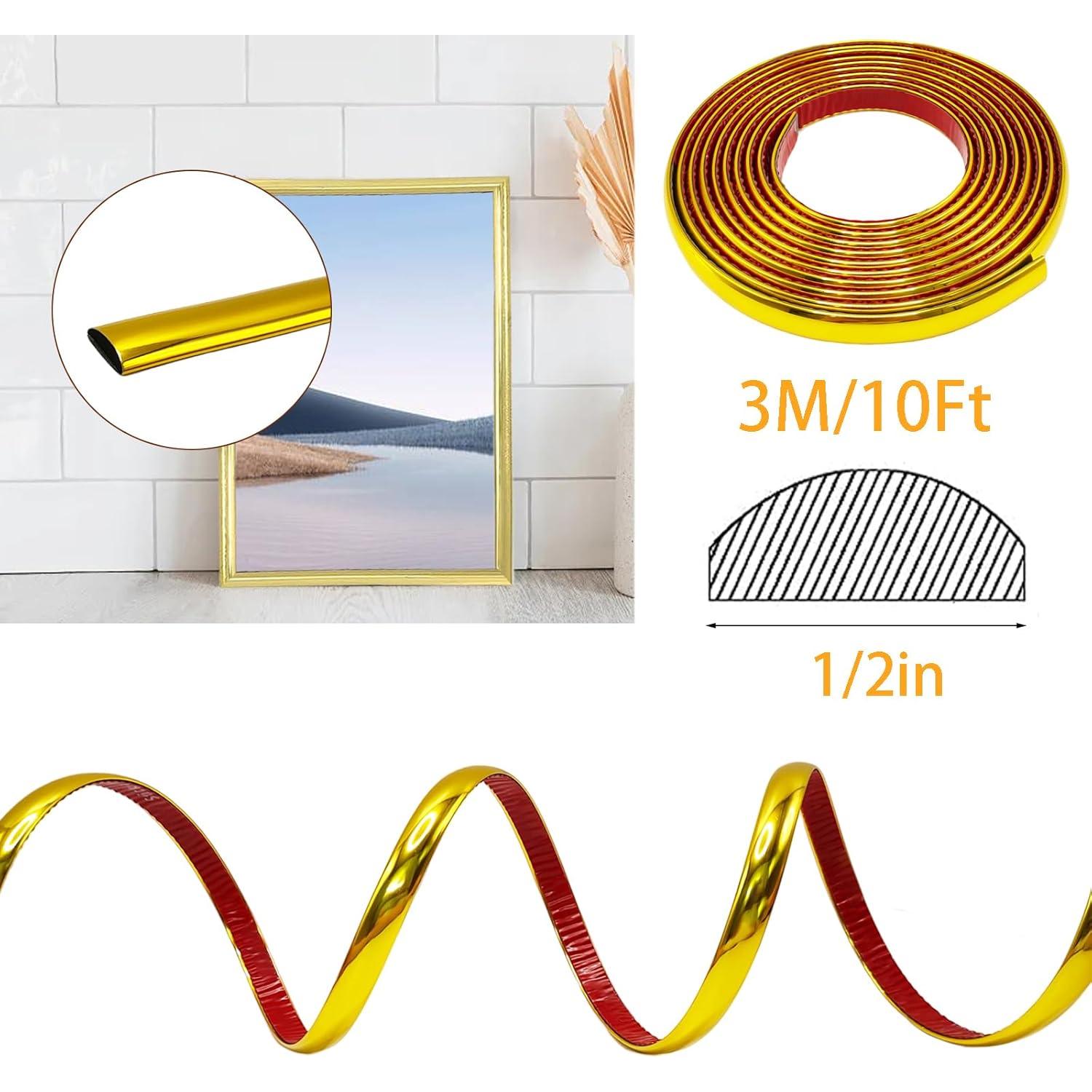 Moldura Autoadhesiva Dorada Faoaatin 3.05m para Pared y Techo