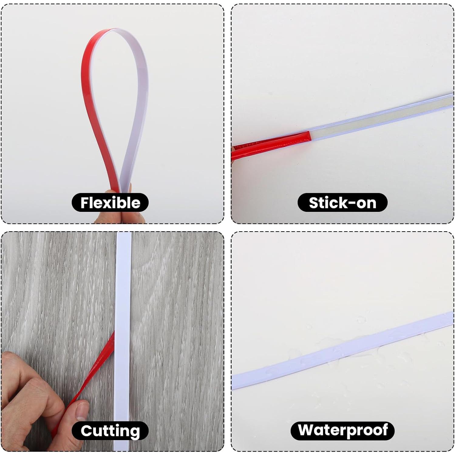 Moldura de Pared Autoadhesiva PVC 2.99m Blanca Impermeable