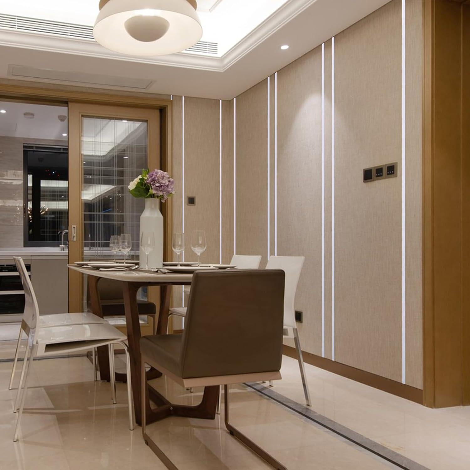 Moldura de Pared Autoadhesiva PVC 2.99m Blanca Impermeable