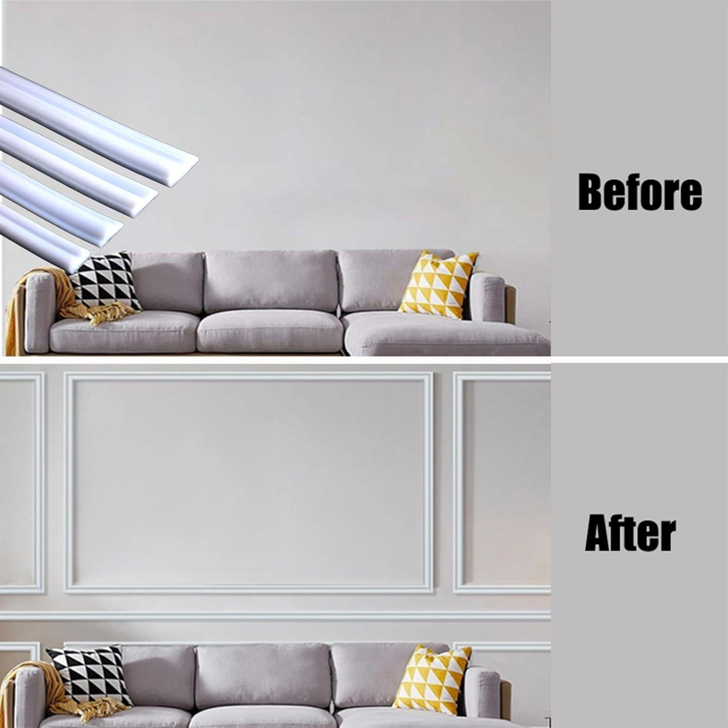 Moldura Autoadhesiva Flexible ZHIVEZEN 2.99m x 4.06cm Blanca