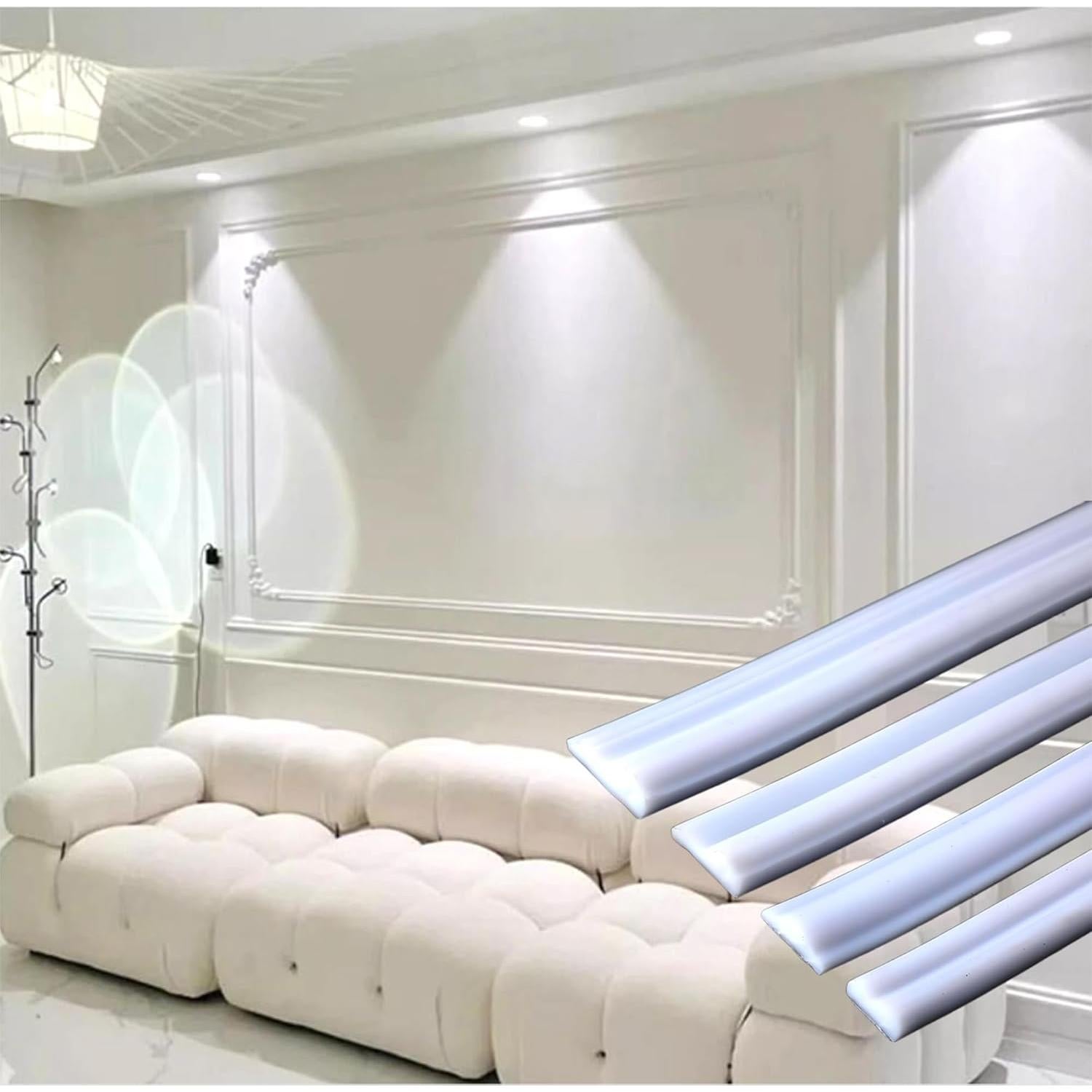 Moldura Autoadhesiva Flexible ZHIVEZEN 2.99m x 4.06cm Blanca