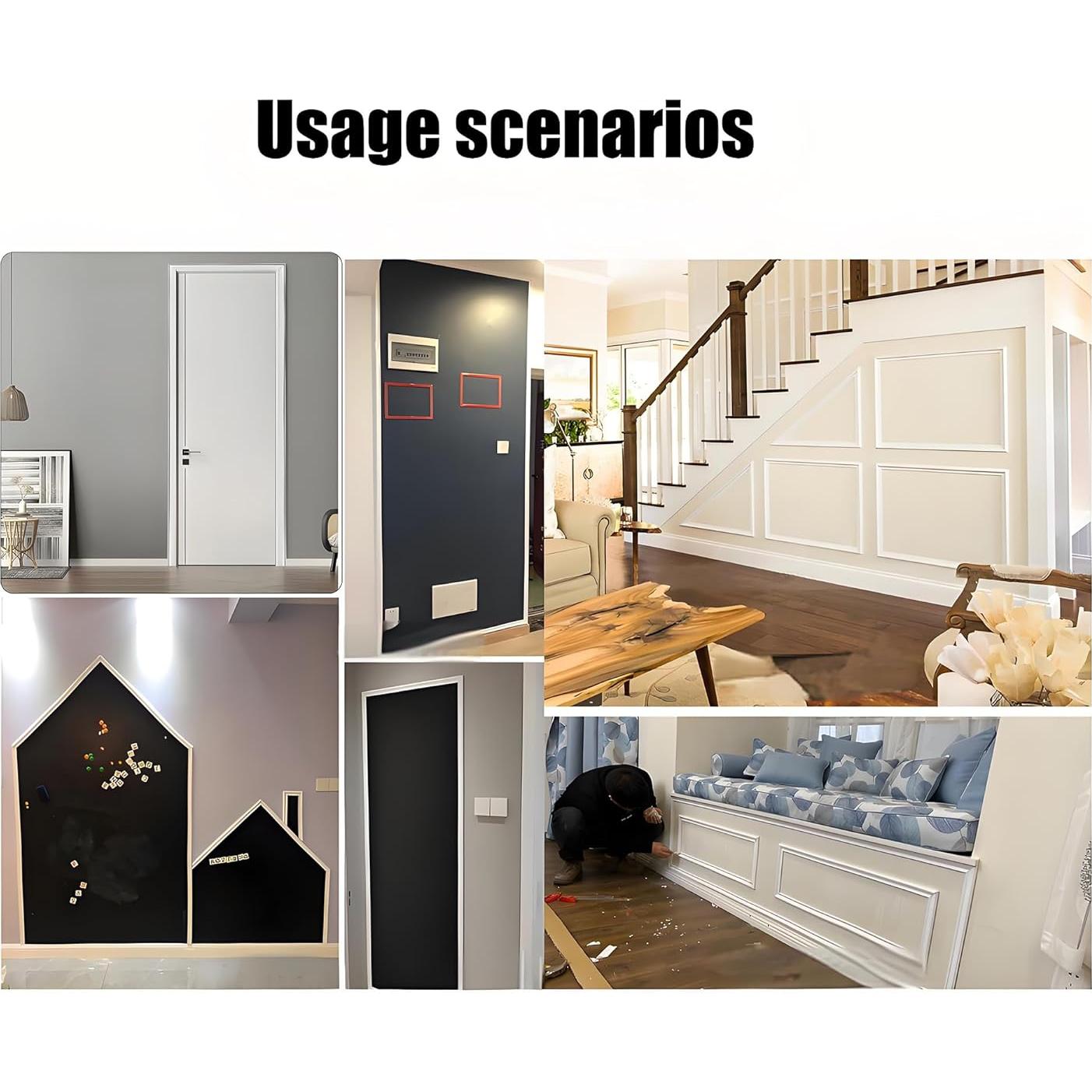 Moldura Autoadhesiva Flexible ZHIVEZEN 2.99m x 4.06cm Blanca