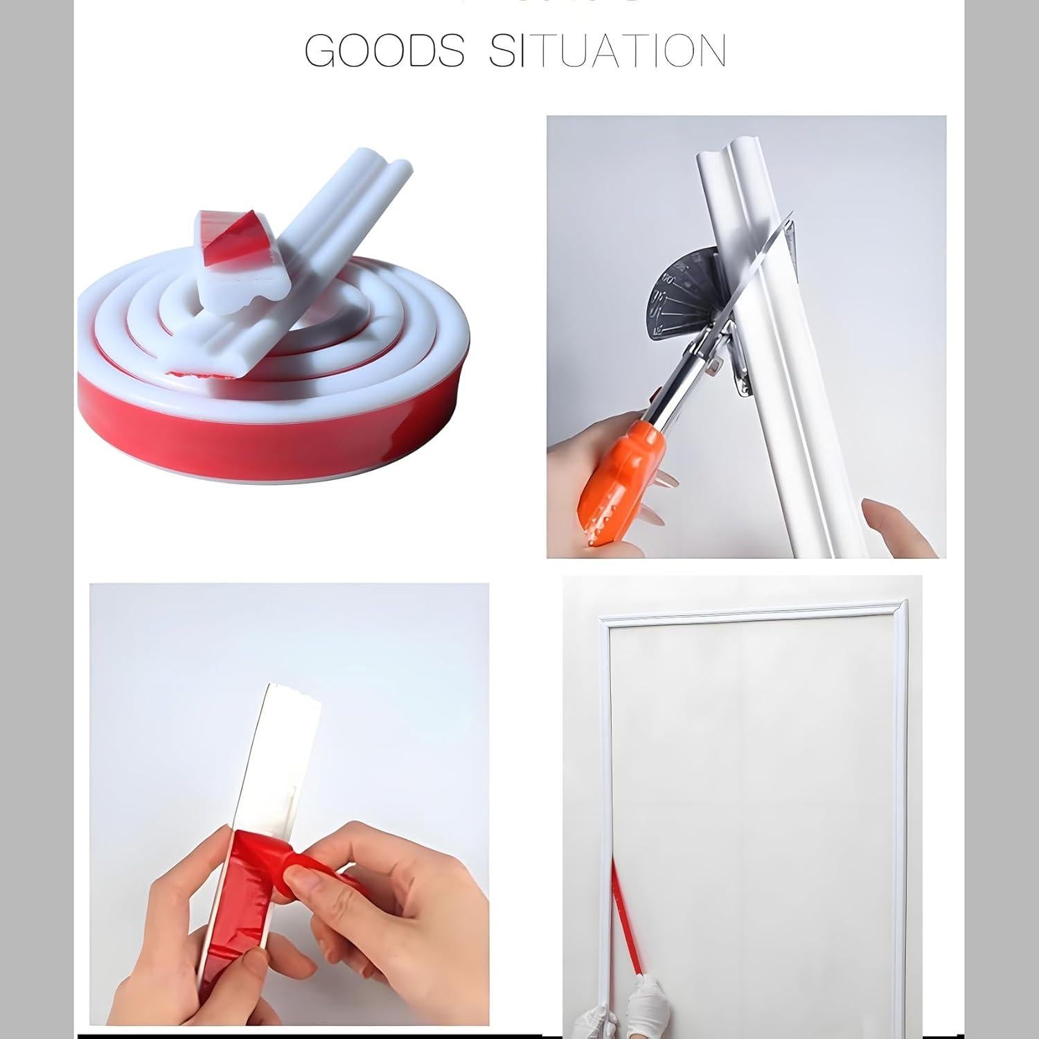 Moldura Autoadhesiva Flexible ZHIVEZEN 2.99m x 4.06cm Blanca