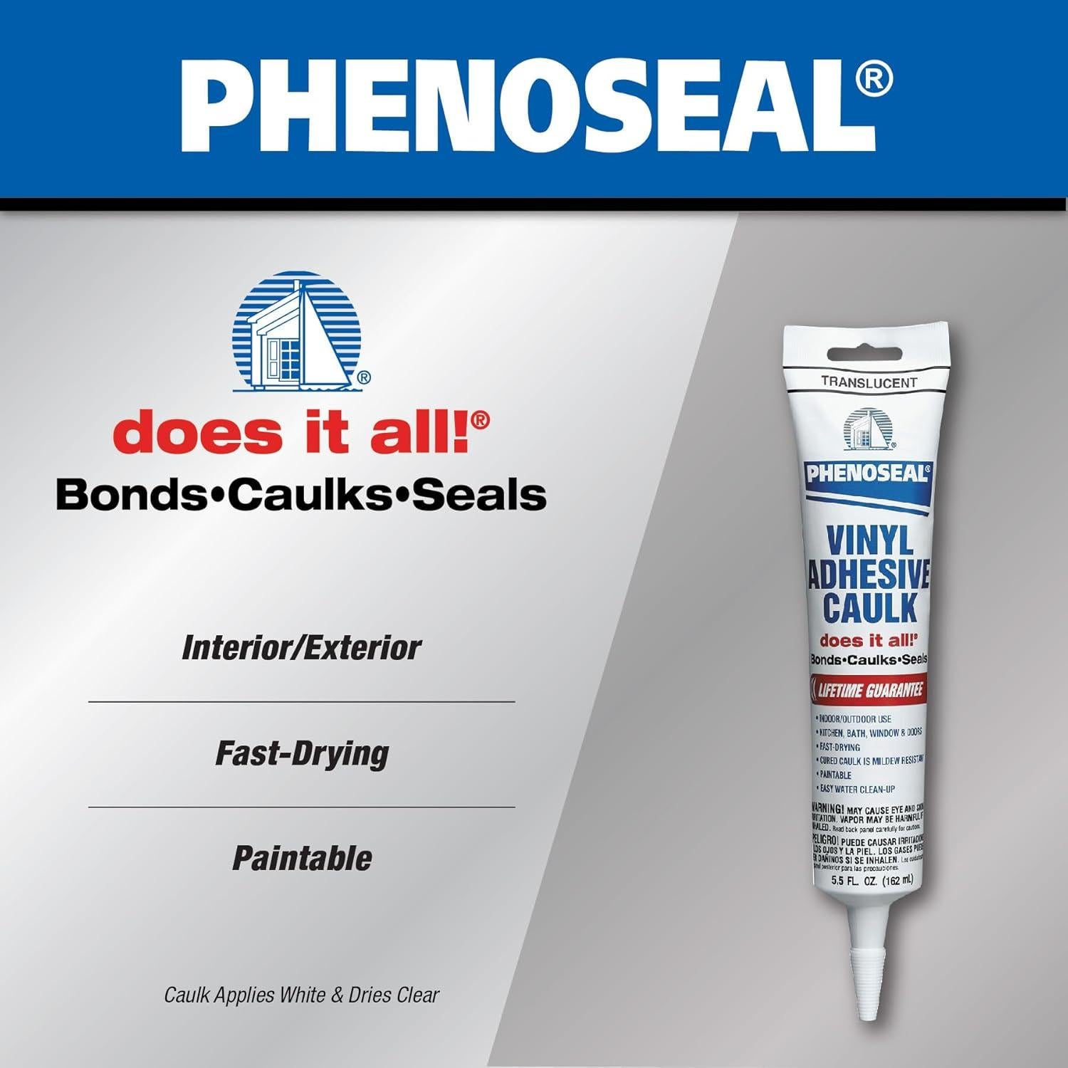 Adhesivo Caulk Vinilo Dap Phenoseal Translúcido 170g