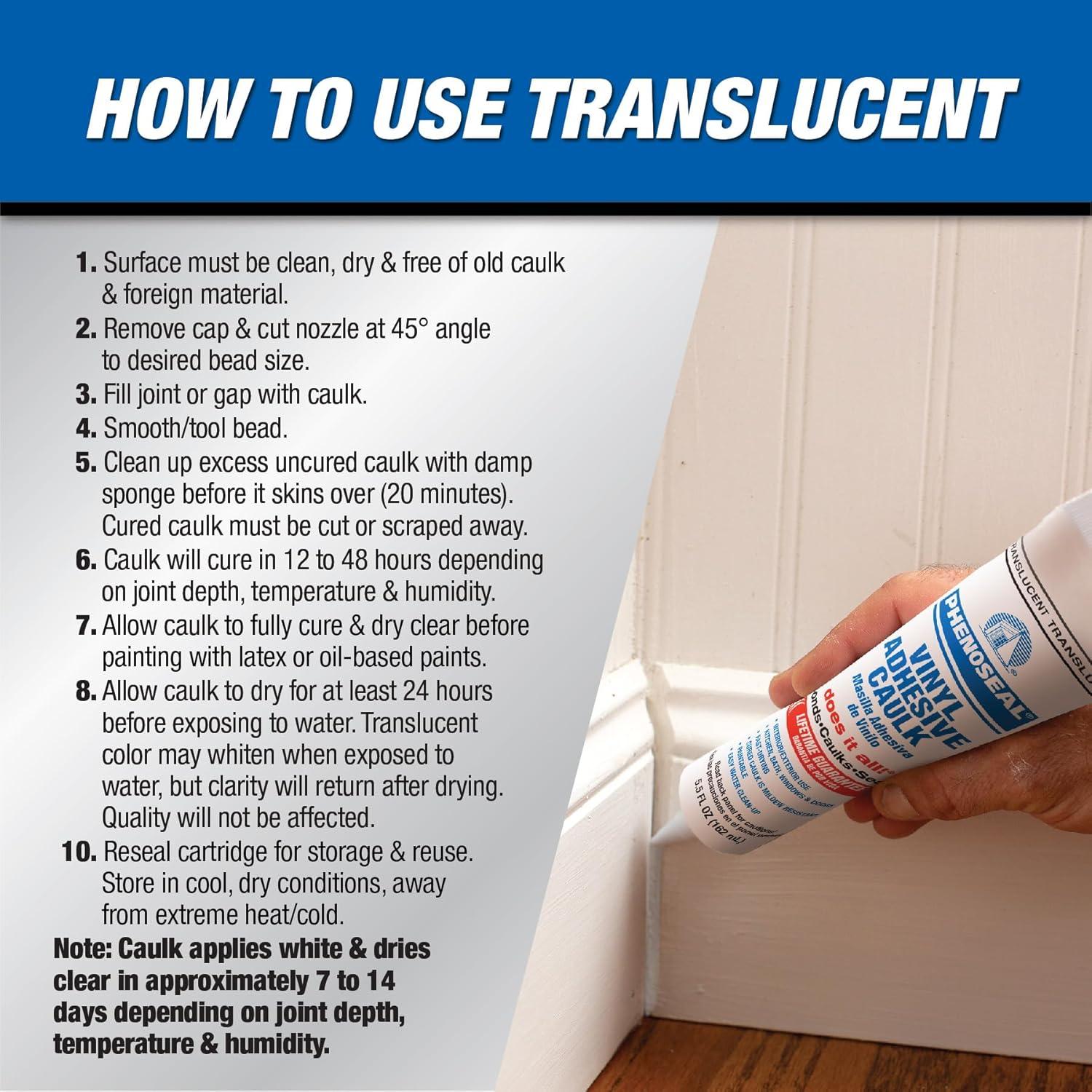 Adhesivo Caulk Vinilo Dap Phenoseal Translúcido 170g