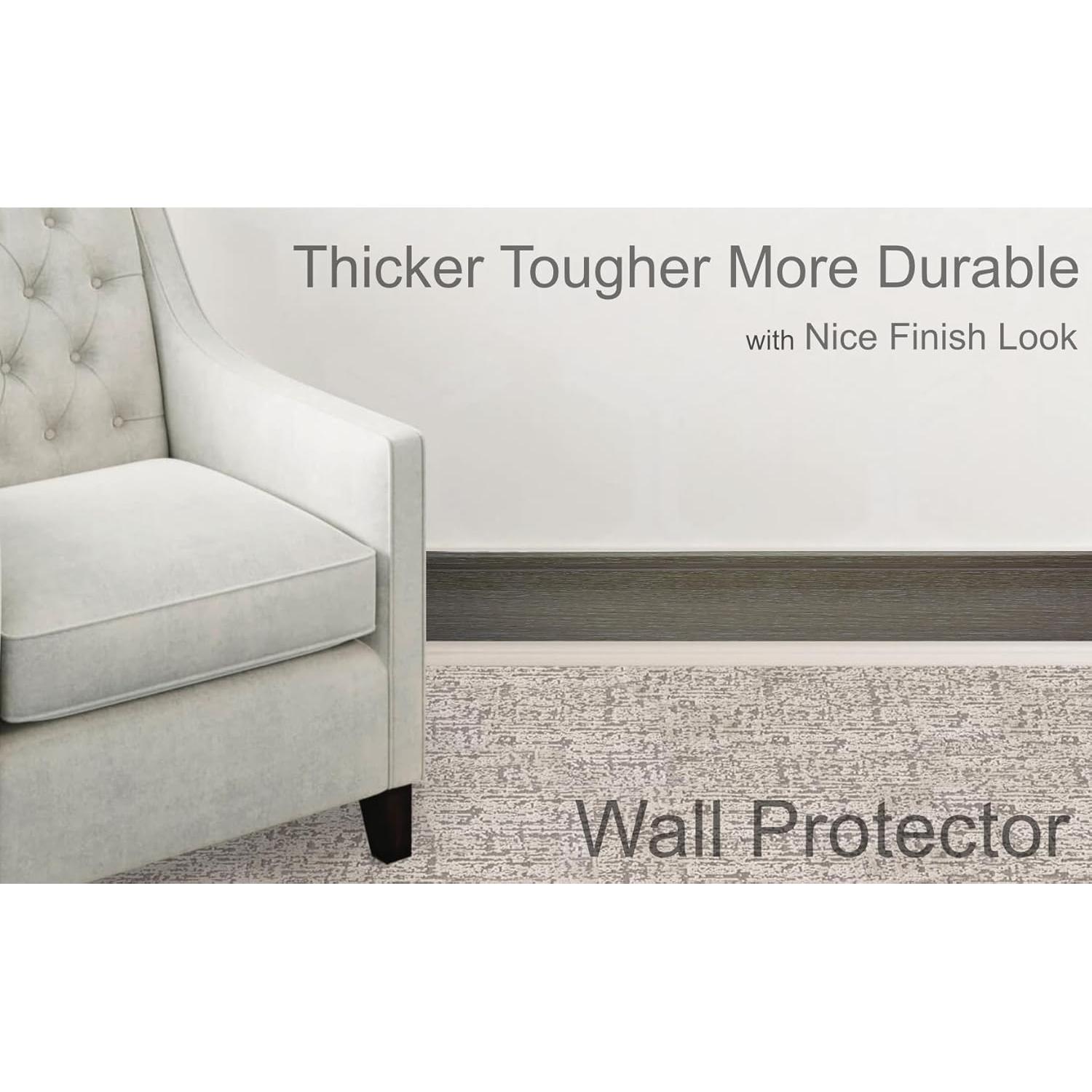 Moldura de Base de Pared de Goma Stelalloy 4" x 2.44m Oscura