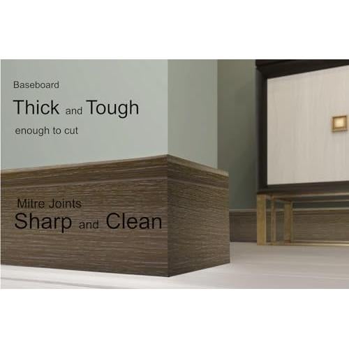 Moldura de Base de Pared de Goma Stelalloy 4" x 2.44m Oscura