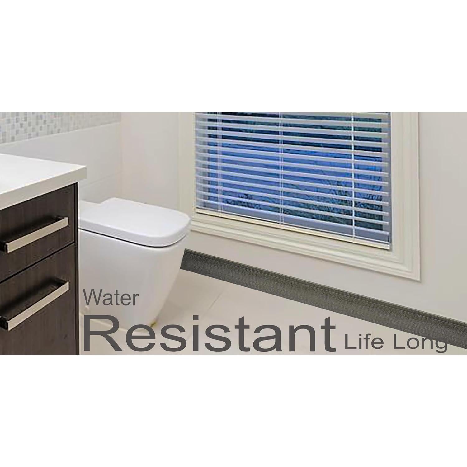 Moldura de Base de Pared de Goma Stelalloy 4" x 2.44m Oscura