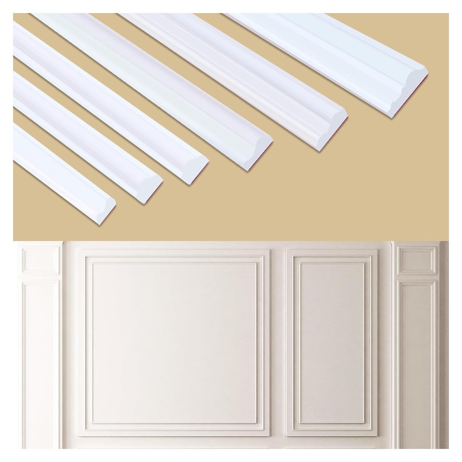 Moldura de Pared Autoadhesiva Soengsau 3m x 2.3cm Blanca