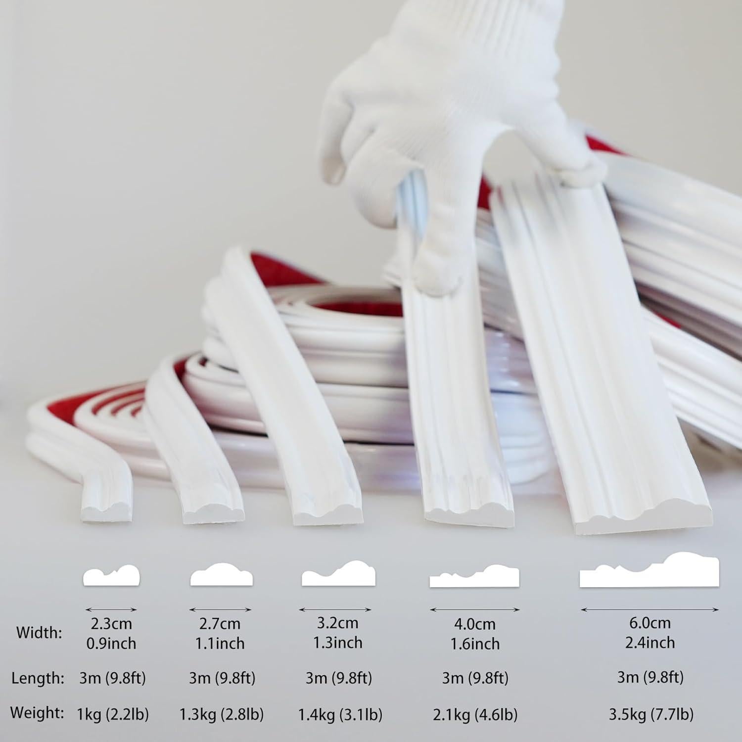 Panel de Moldura de Riel de Silla Autoadhesivo Hungbak 3m Blanco