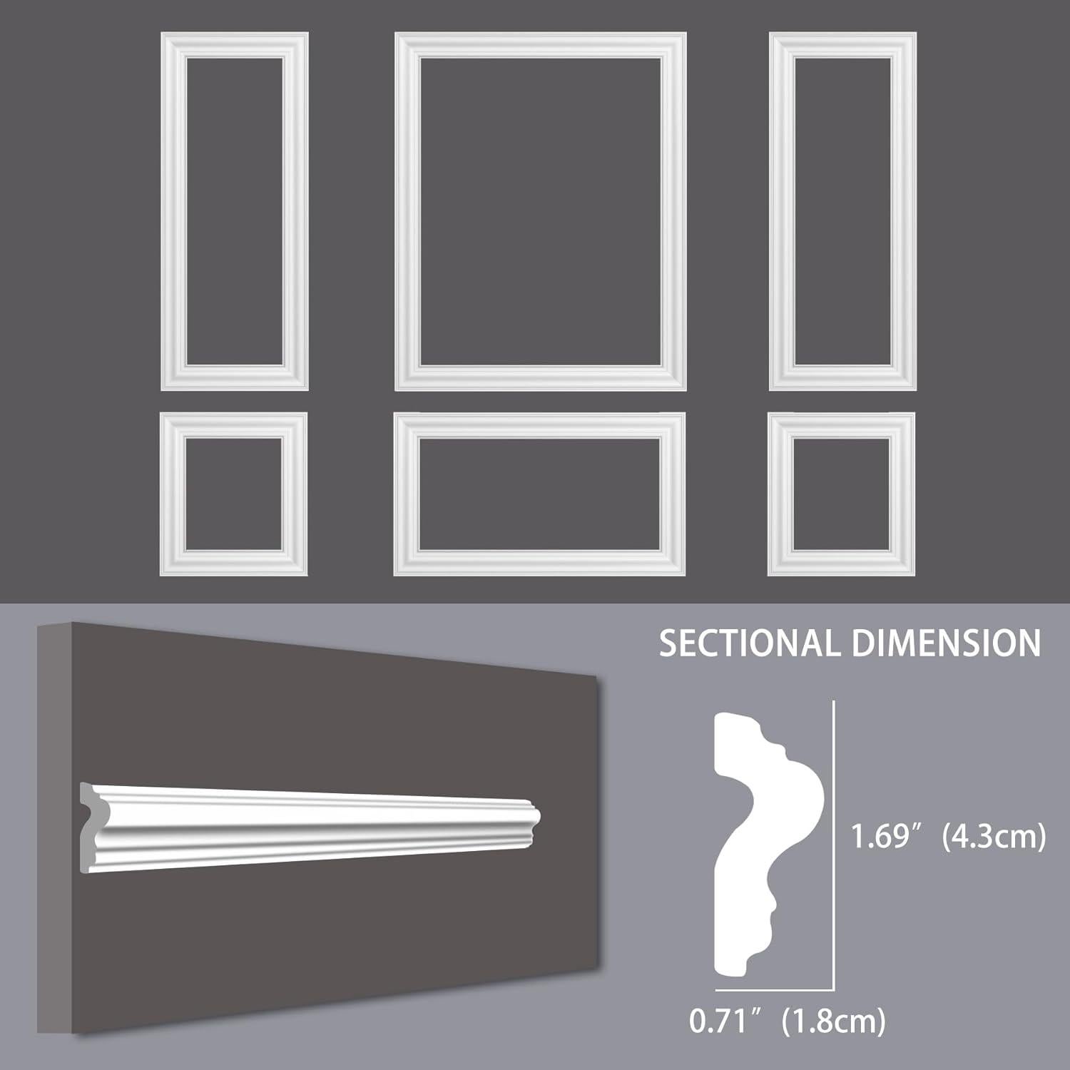 Kit de Moldura de Pared Prehecho Lunghaa 6 Marcos Blanco