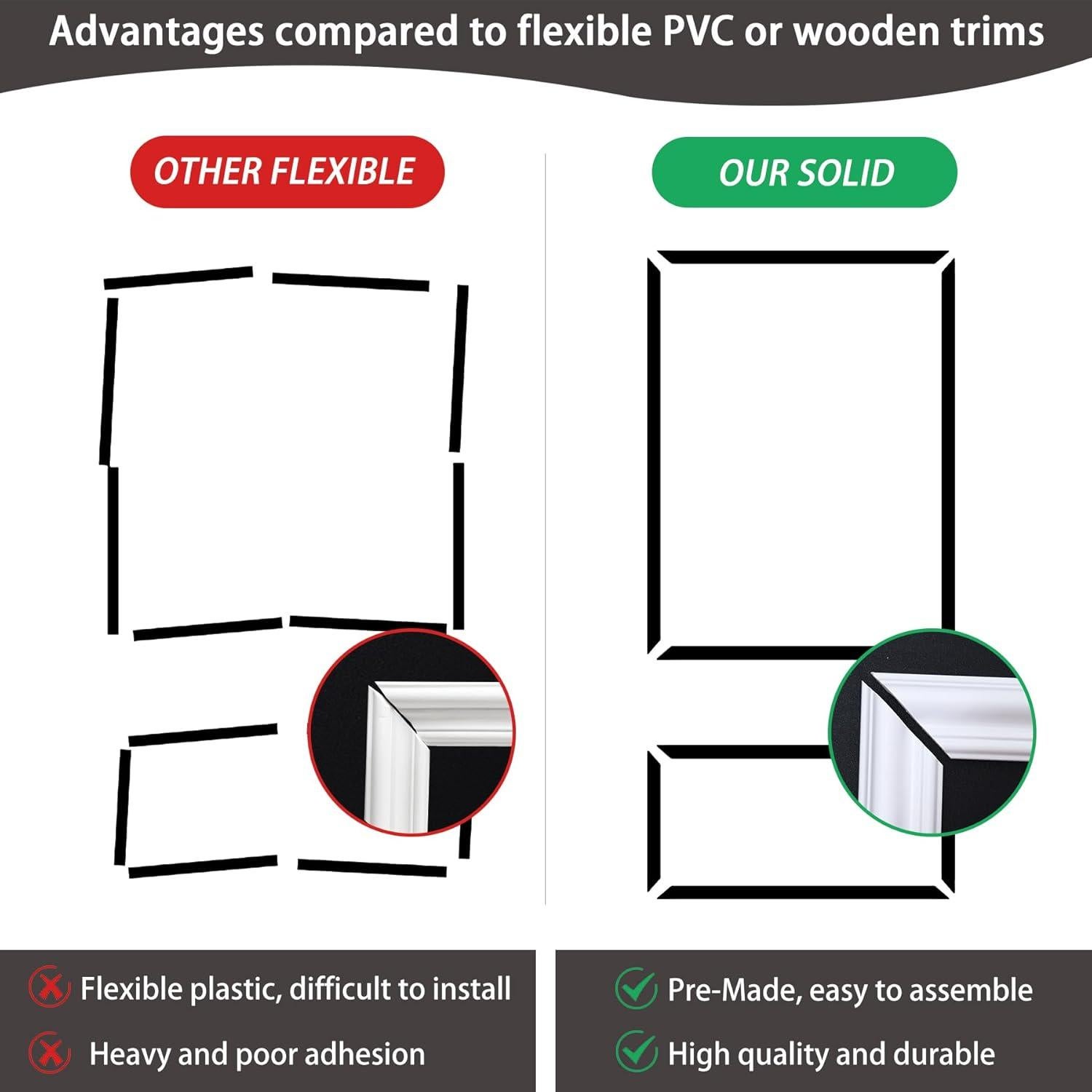 Kit de Moldura de Pared Prehecho Lunghaa 6 Marcos Blanco